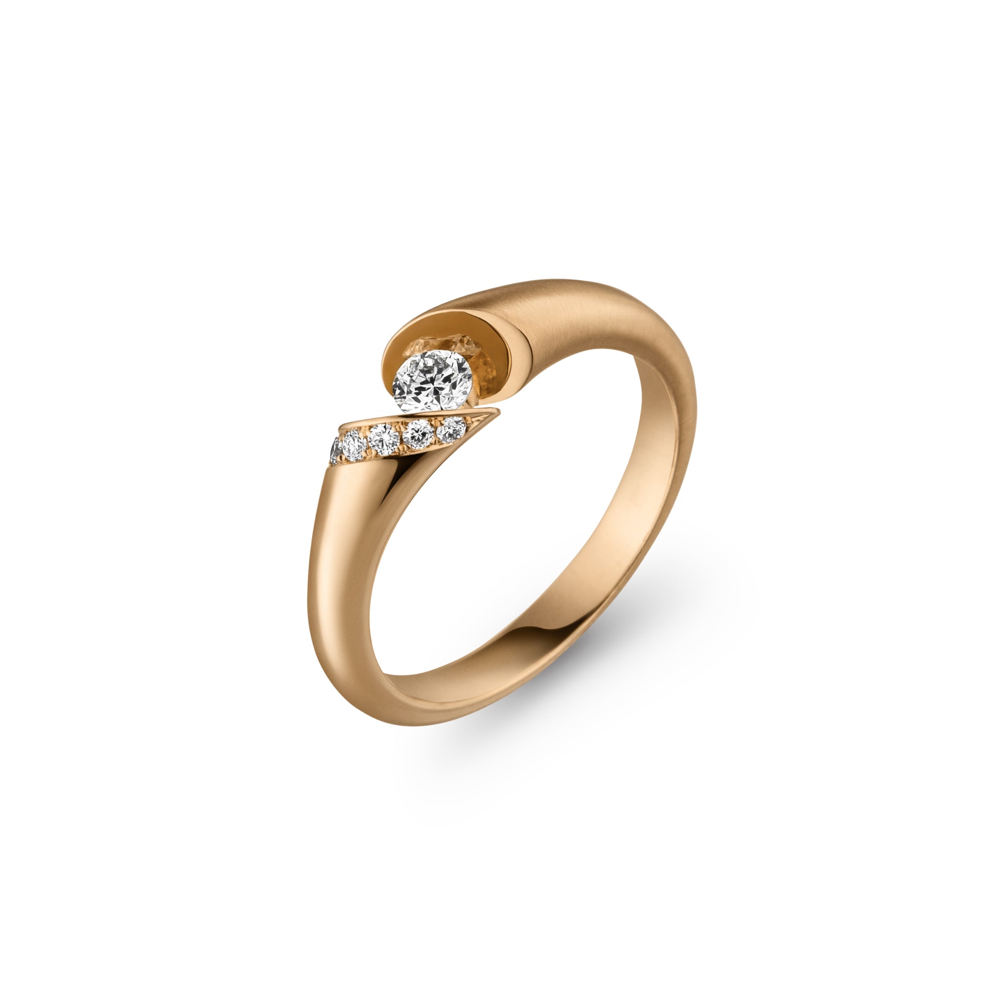 Schaffrath CALLA Diamantring - 758_CALLY_10_RW (RW) aus Roségold mit Diamant