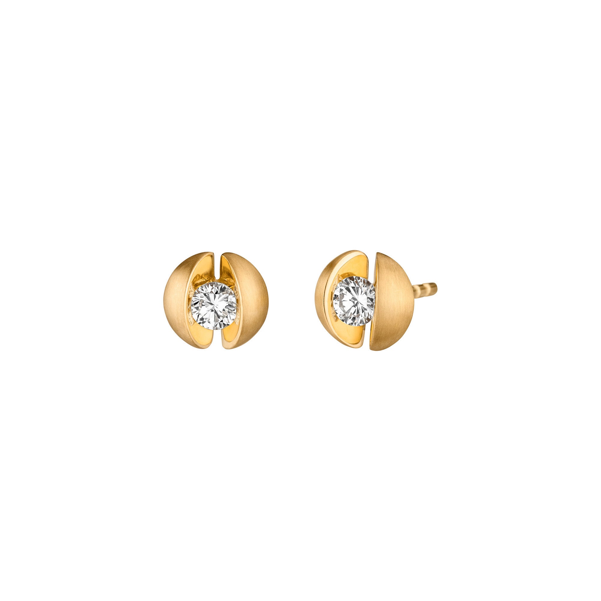 Schaffrath CALLA Ohrstecker - 117_CALL2_28_GW (GW) aus Gelbgold mit Diamant