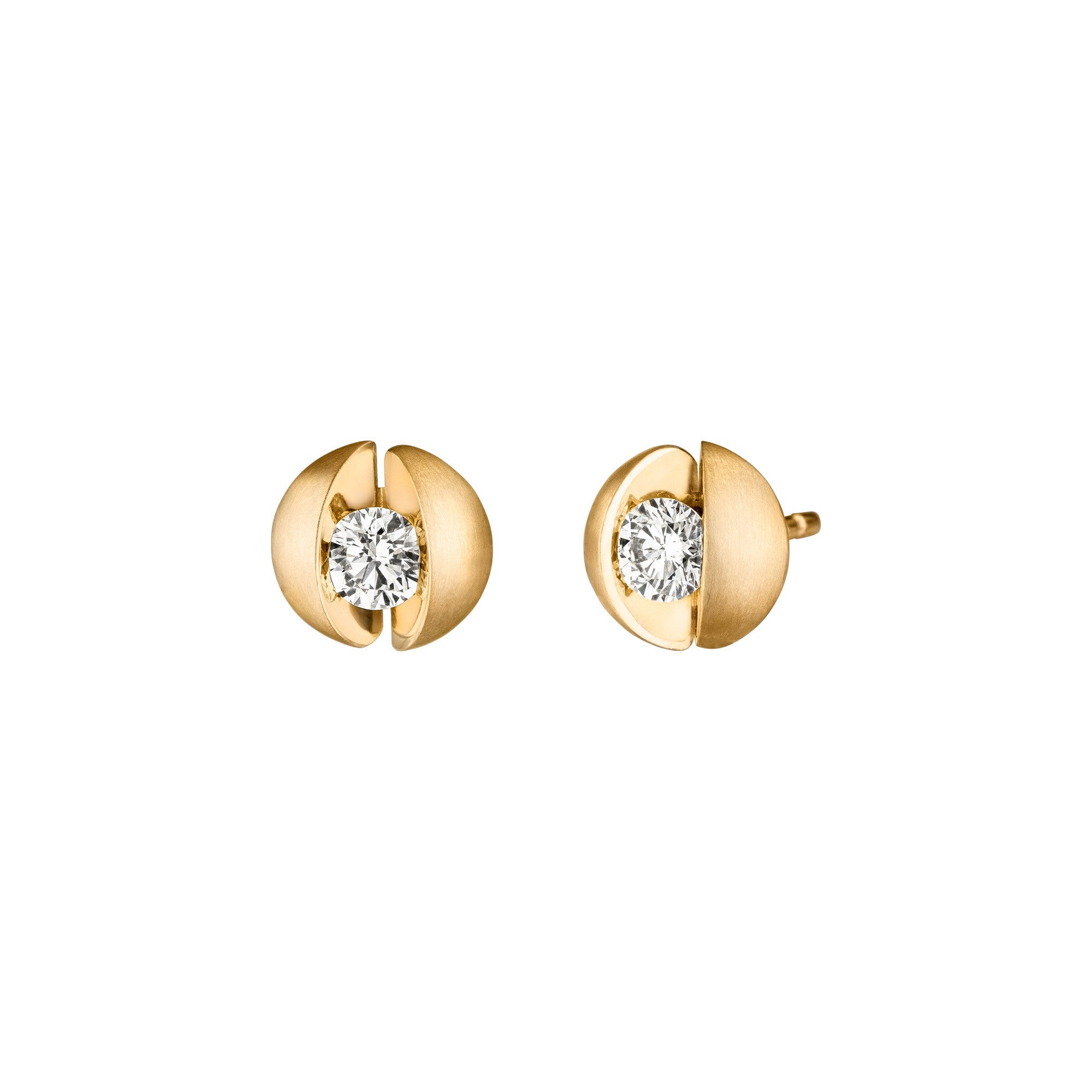 Schaffrath CALLA Ohrstecker - 117_CALL2_46_GW (GW) aus Gelbgold mit Diamant