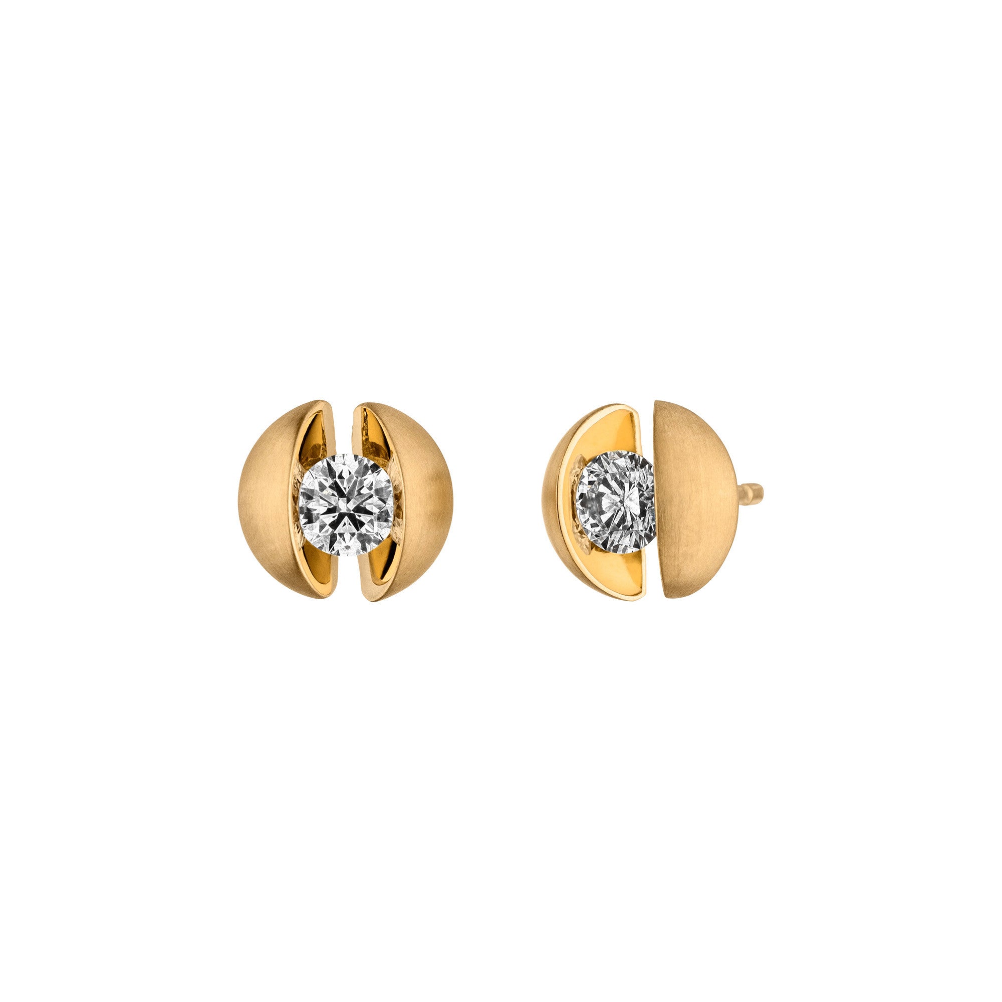 Schaffrath CALLA Ohrstecker - 117_CALL2_60_GW (GW) aus Gelbgold mit Diamant