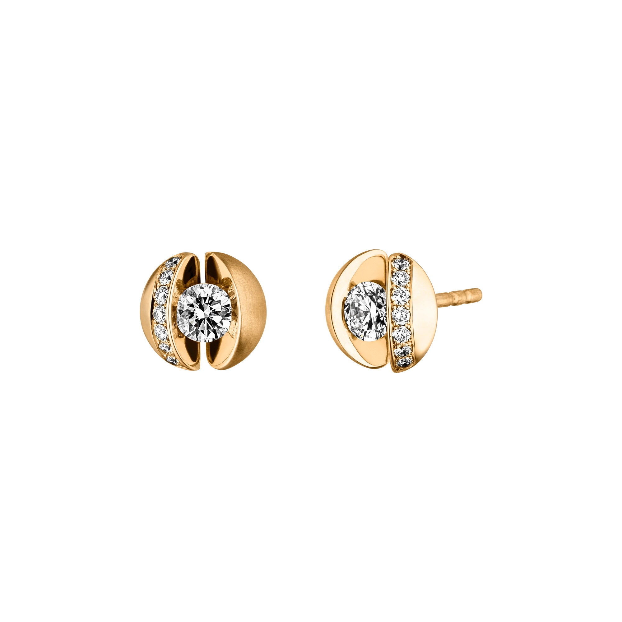 Schaffrath CALLA Ohrstecker - 117_CALLY_46_GW (GW) aus Gelbgold mit Diamant