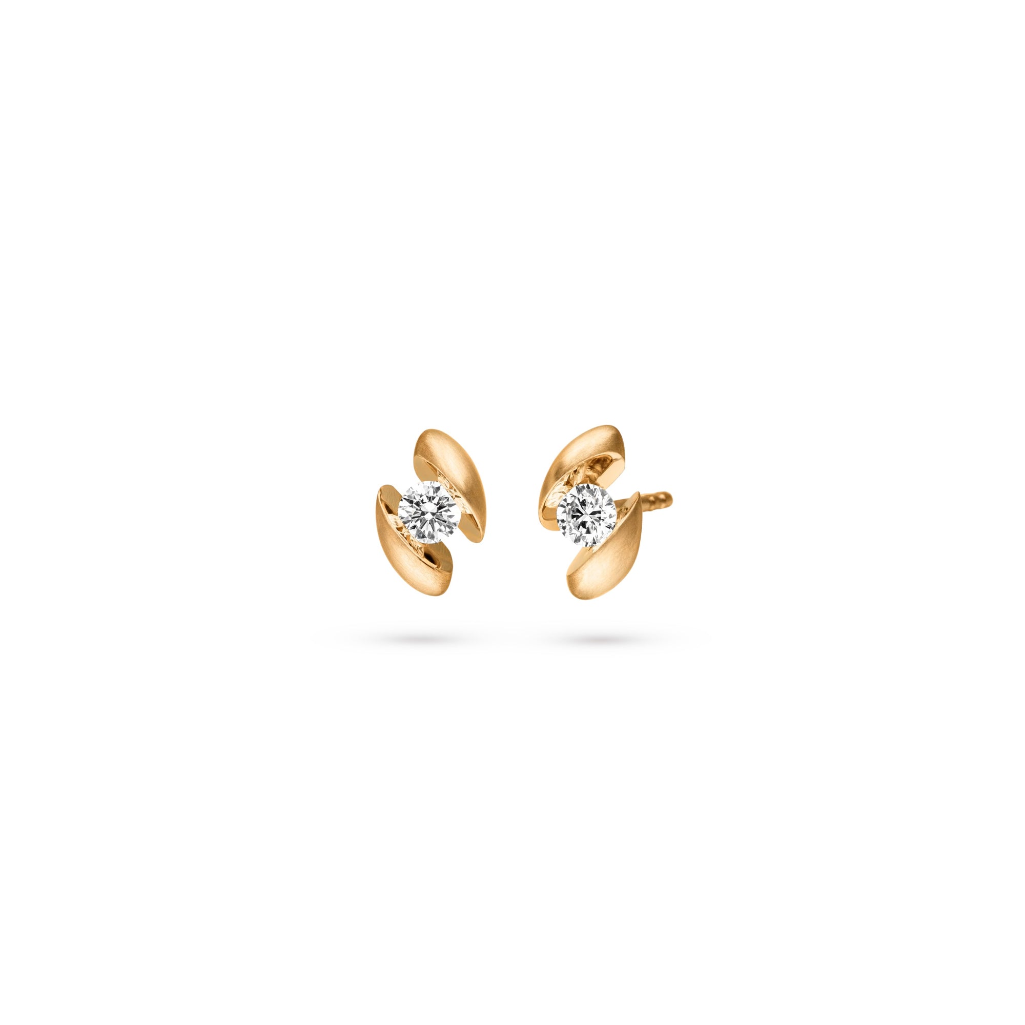 Schaffrath CALLA Ohrstecker - 117_CALLA_20_GW (GW) aus Gelbgold mit Diamant