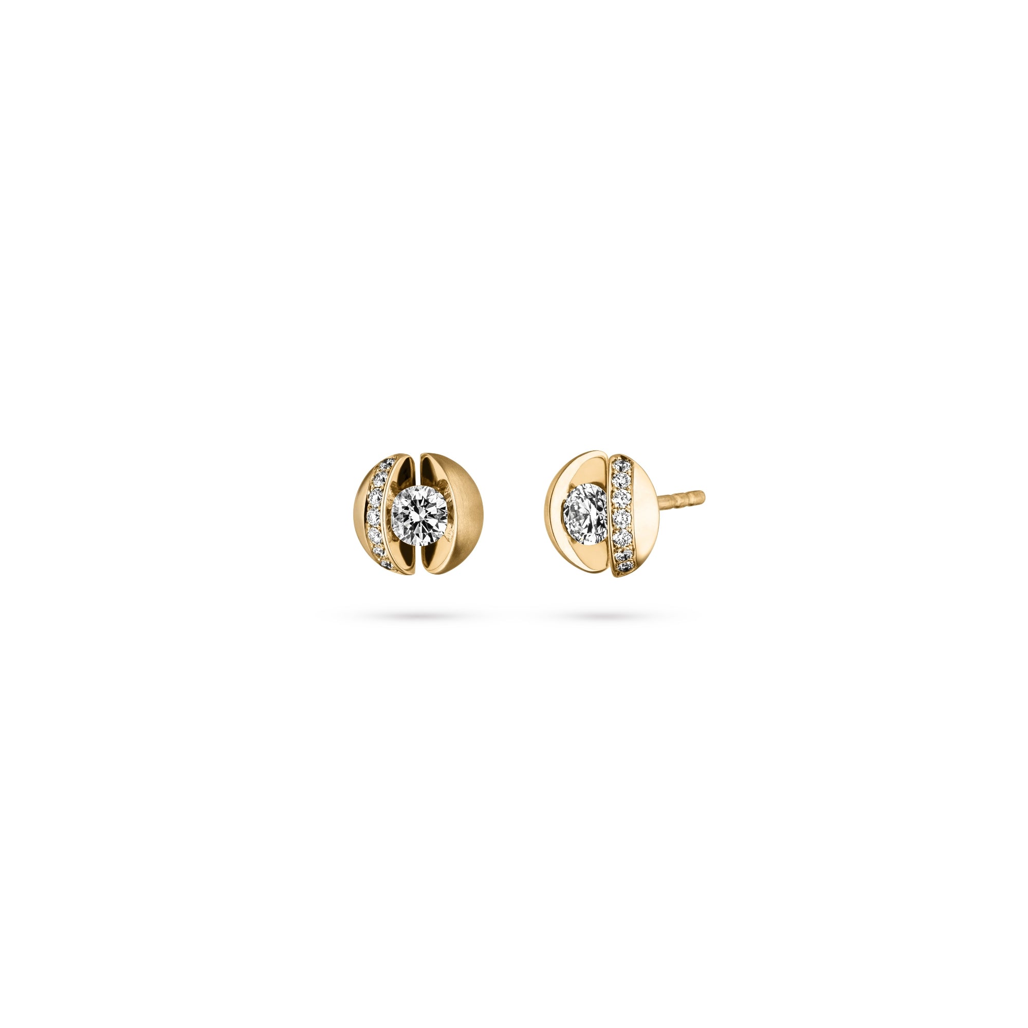 Schaffrath CALLA Ohrstecker - 117_CALLY_20_GW (GW) aus Gelbgold mit Diamant