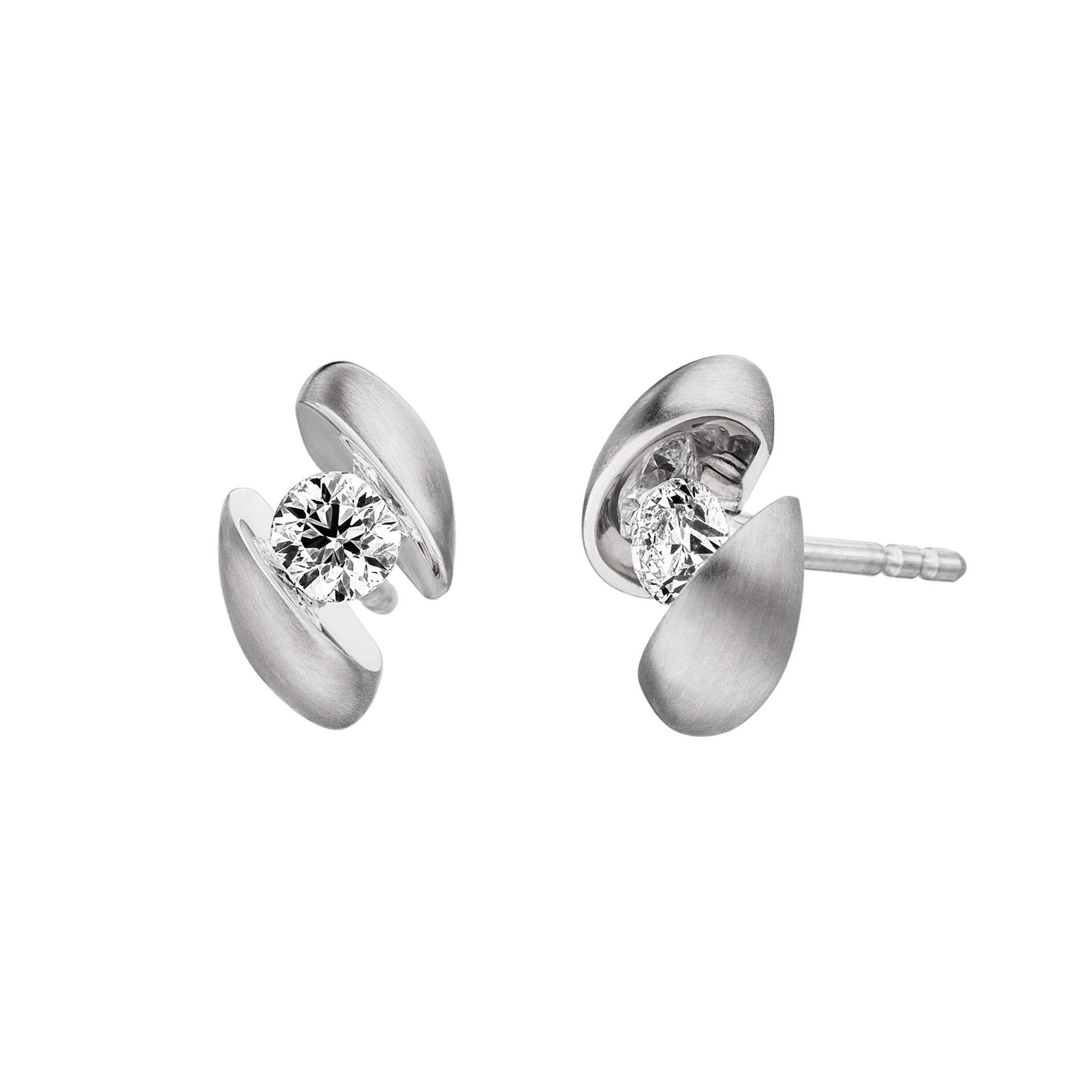 Schaffrath CALLA Ohrstecker - 217_CALLA_36_WW (WW) aus Weißgold mit Diamant