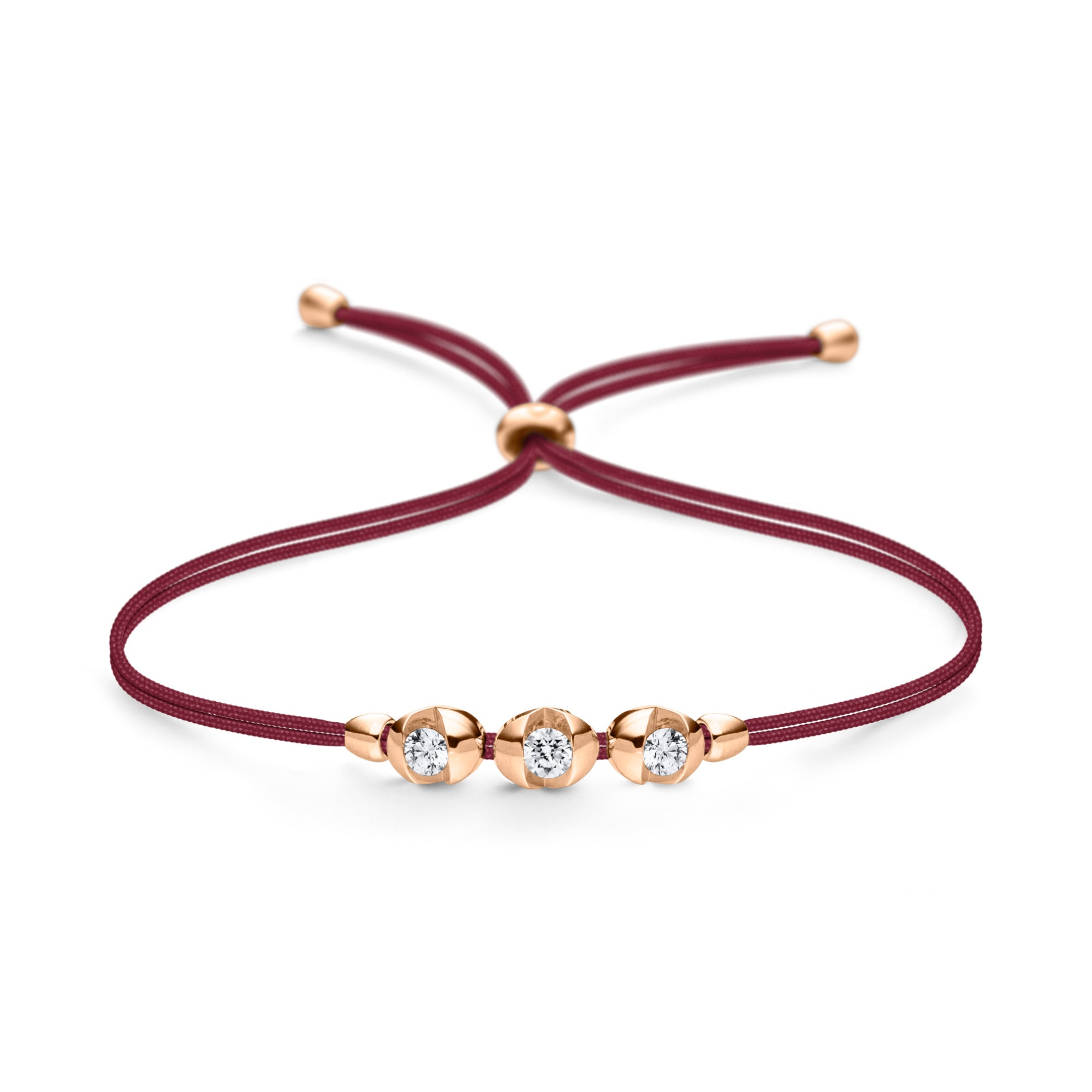 Schaffrath COLORTAIRE Armband - CTR32_B_008_BR_2_03_DARKBURGUNDY_RW (RW) aus Roségold mit Diamant