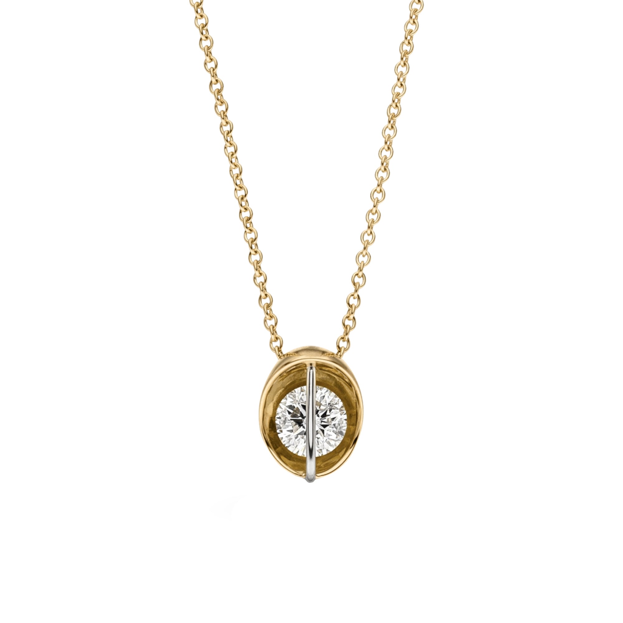 Schaffrath LIBERTÉ Collier - 114_L1061_40_GW (GW) aus Gelbgold, Platin mit Diamant