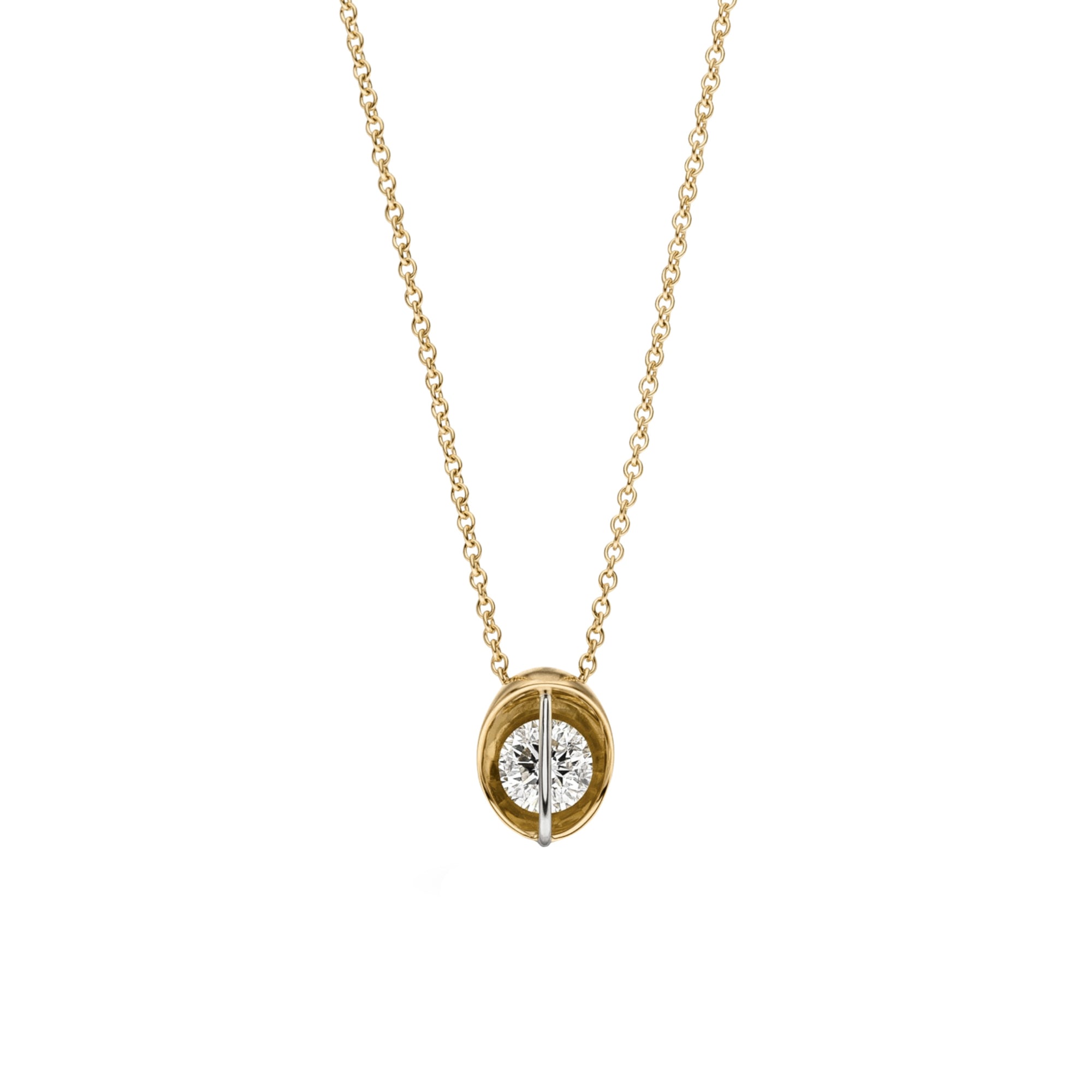 Schaffrath LIBERTÉ Collier - 114_L1061_30_GW (GW) aus Gelbgold, Platin mit Diamant