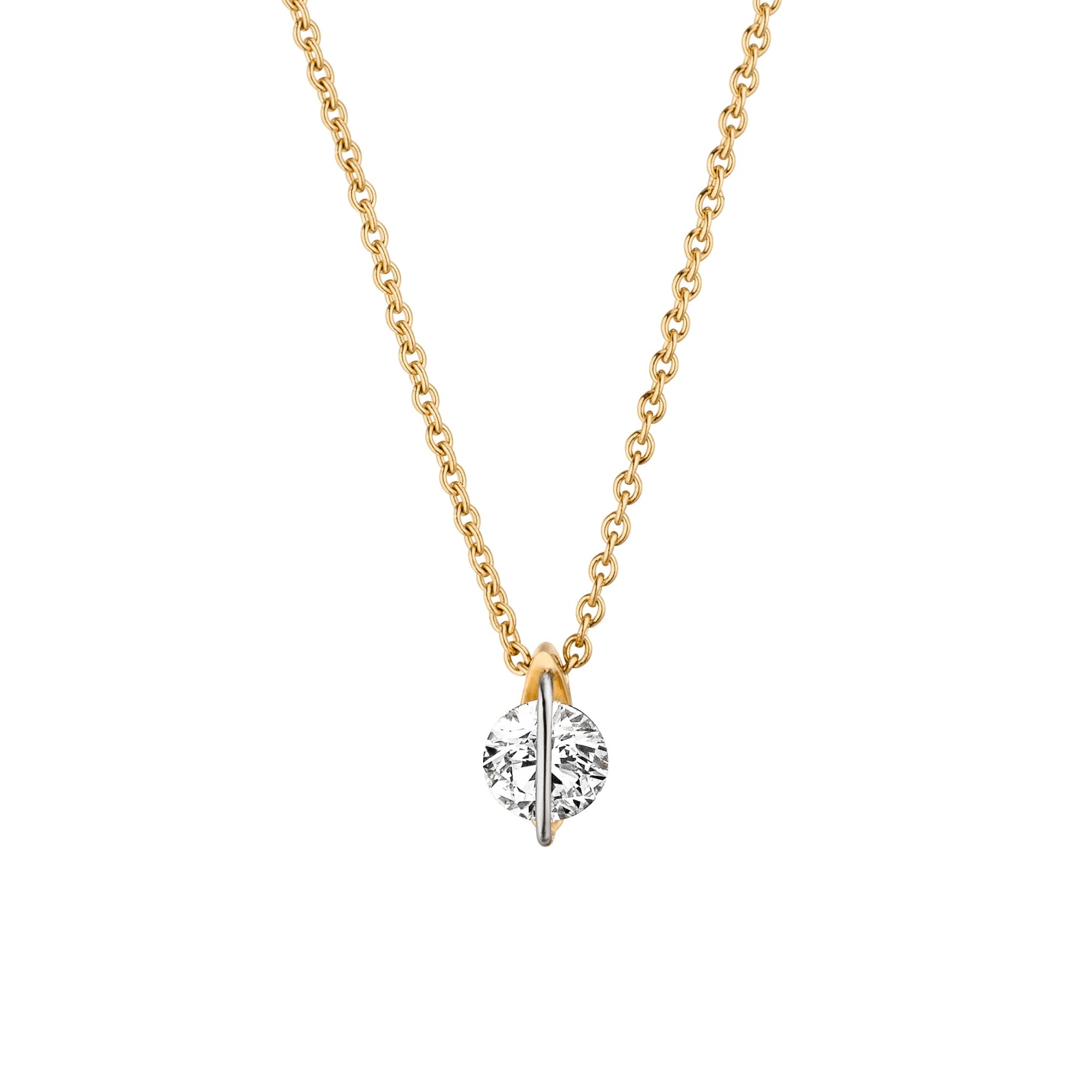 Schaffrath LIBERTÉ Collier - 114_LN002_40_GW (GW) aus Gelbgold, Platin mit Diamant