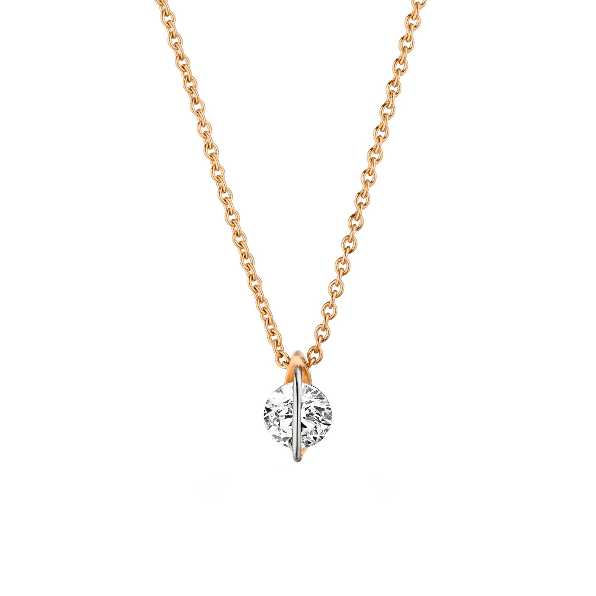 Schaffrath LIBERTÉ Collier - 754_LN002_40_RW (RW) aus Roségold, Platin mit Diamant
