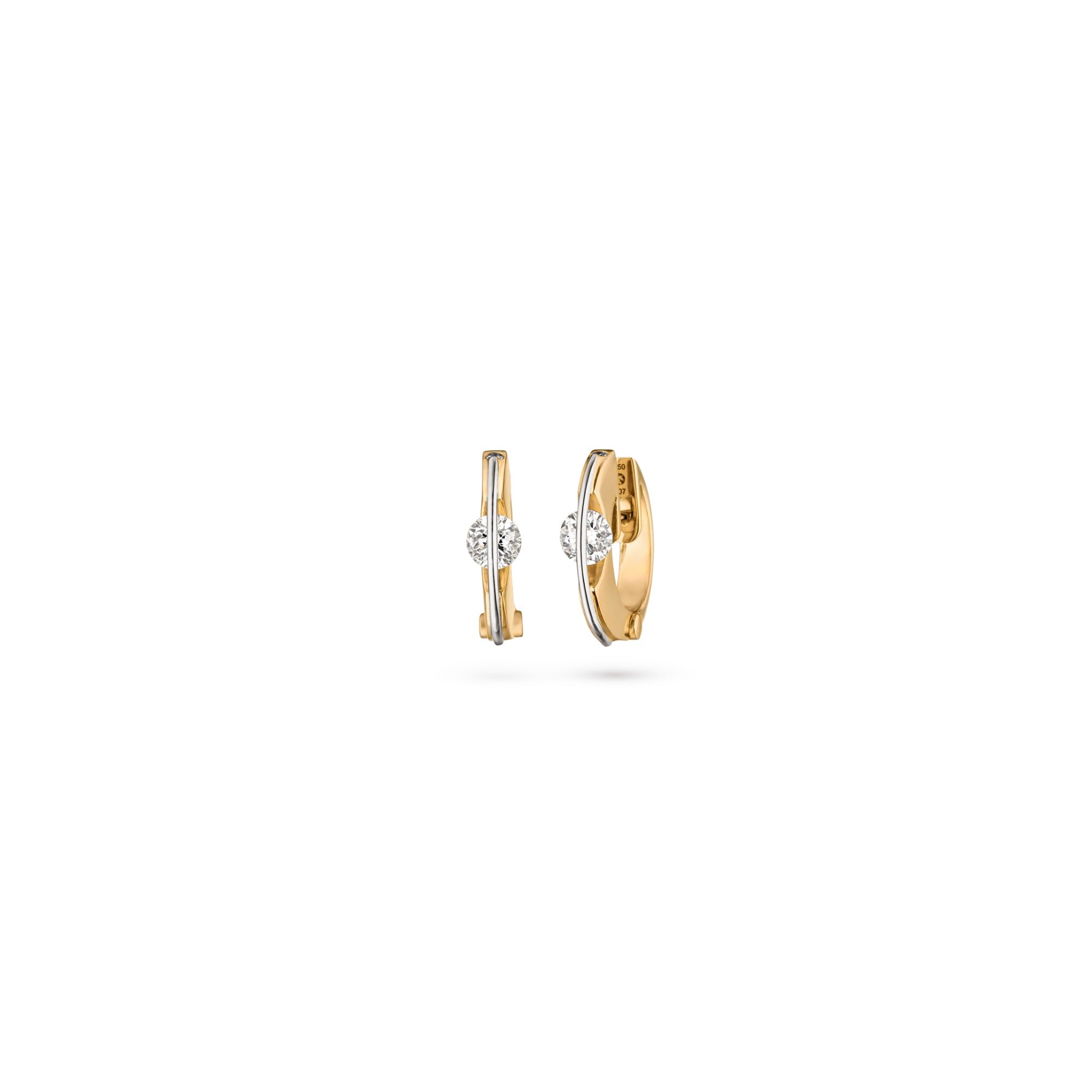 Schaffrath LIBERTÉ Creolen - 117_L1056_50_GW (GW) aus Gelbgold, Platin mit Diamant