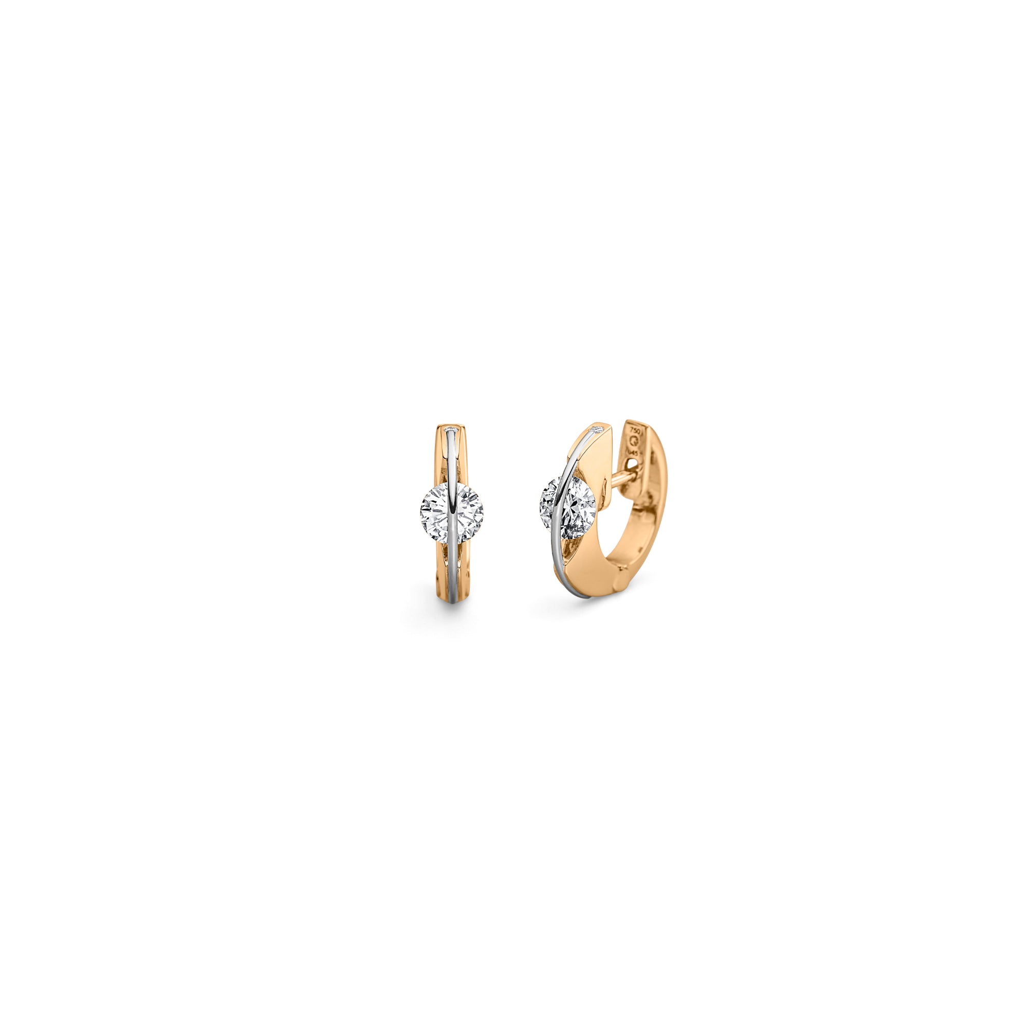 Schaffrath LIBERTÉ Creolen - 117_L1056_60_GW (GW) aus Gelbgold, Platin mit Diamant