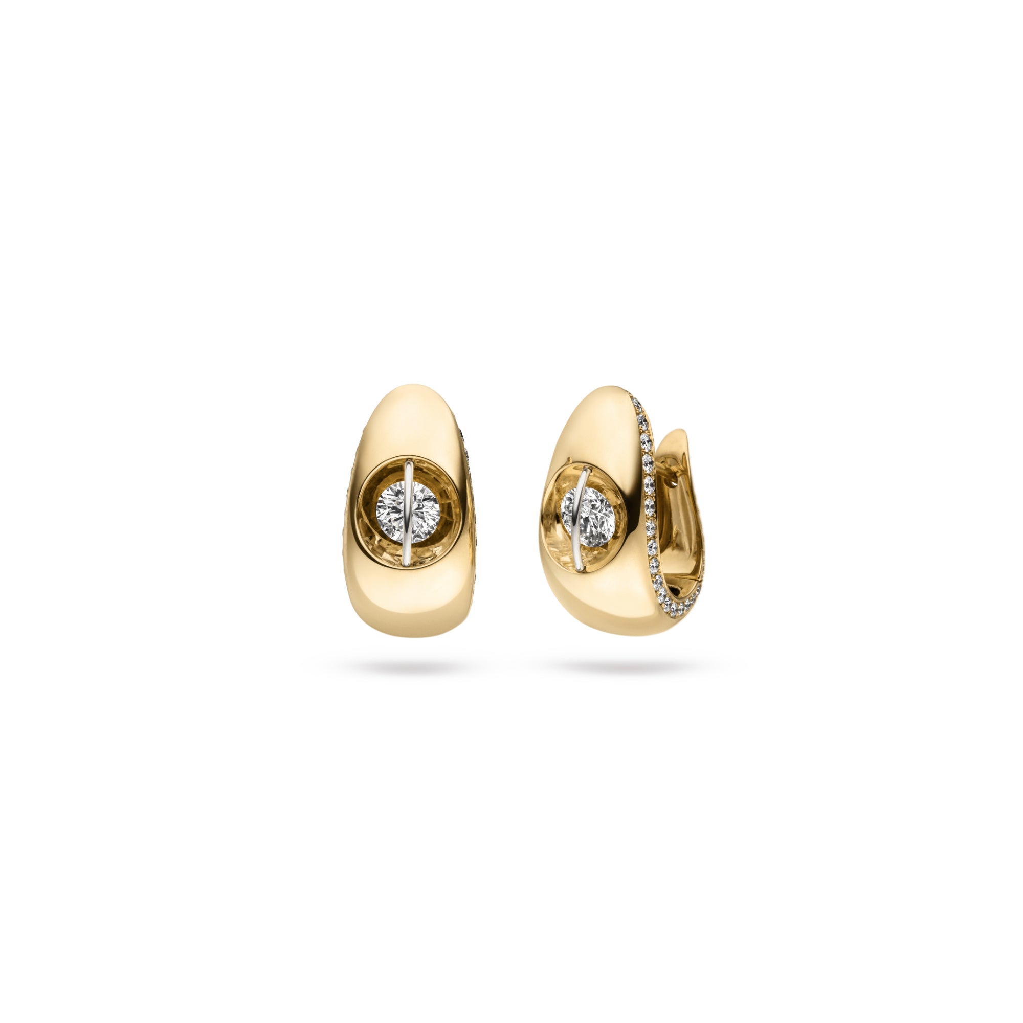 Schaffrath LIBERTÉ Creolen - 117_L1C62_80_GW (GW) aus Gelbgold, Platin mit Diamant
