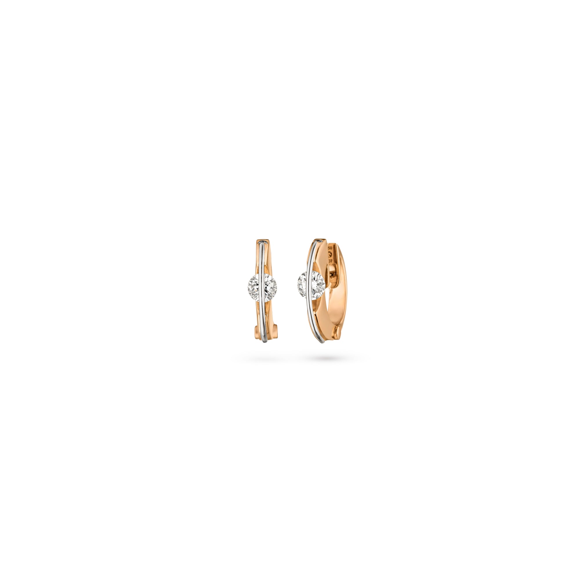 Schaffrath LIBERTÉ Creolen - 757_L1056_50_RW (RW) aus Roségold, Platin mit Diamant