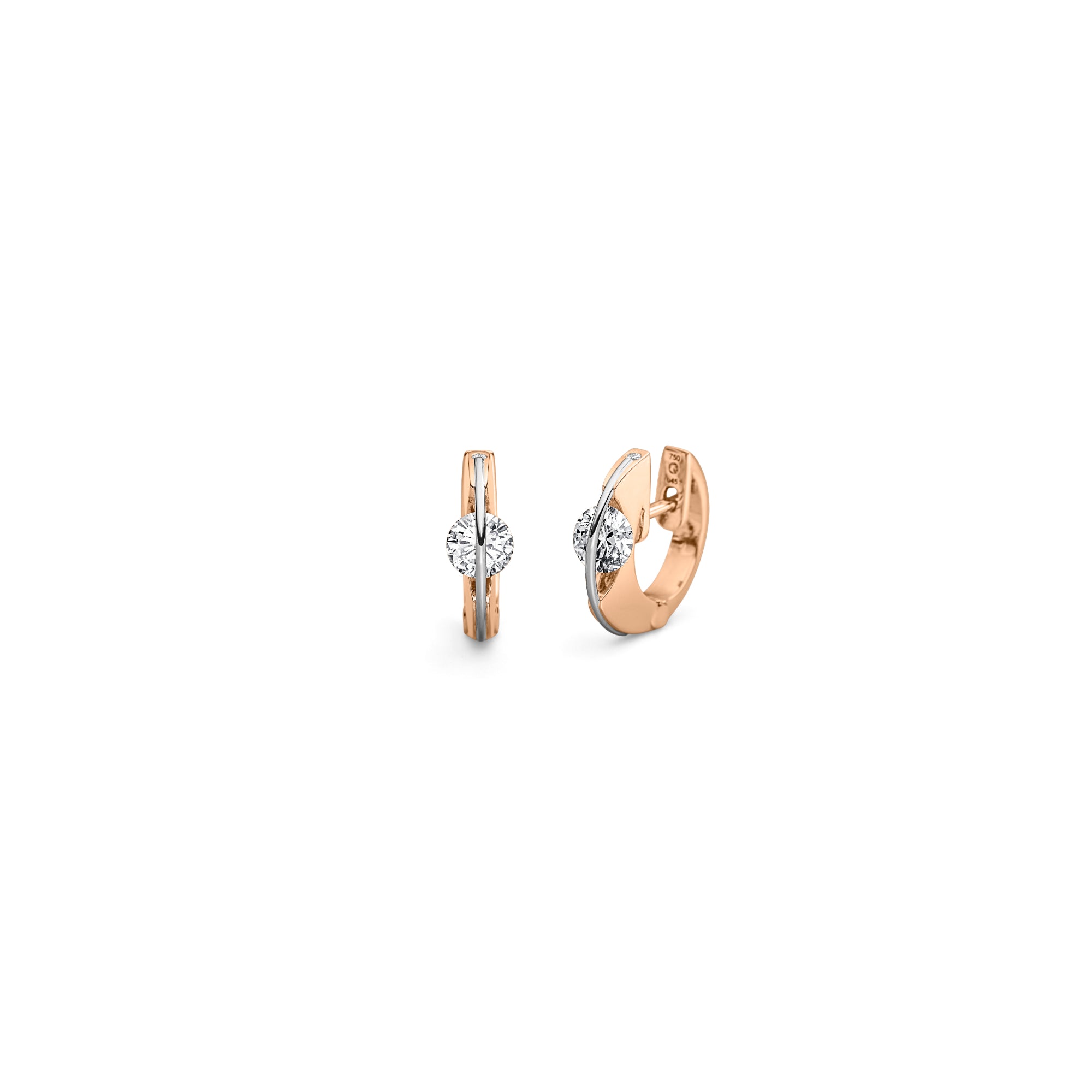 Schaffrath LIBERTÉ Creolen - 757_L1056_60_RW (RW) aus Roségold, Platin mit Diamant