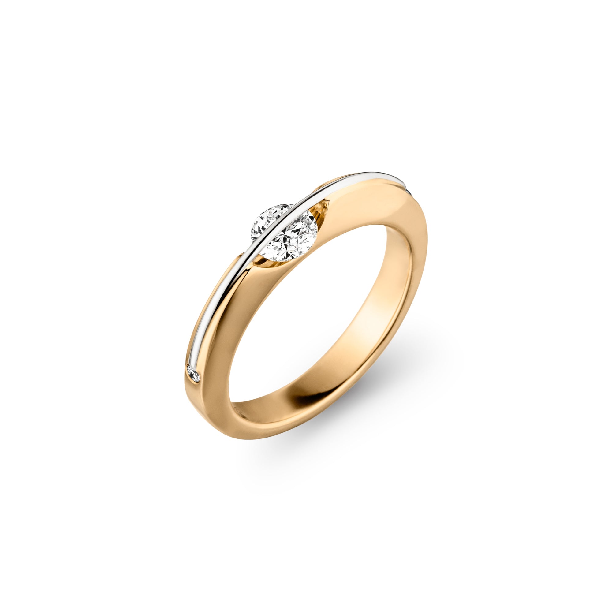 Schaffrath LIBERTÉ Diamantring - 118_L1001_40_GW (GW) aus Gelbgold, Platin mit Diamant