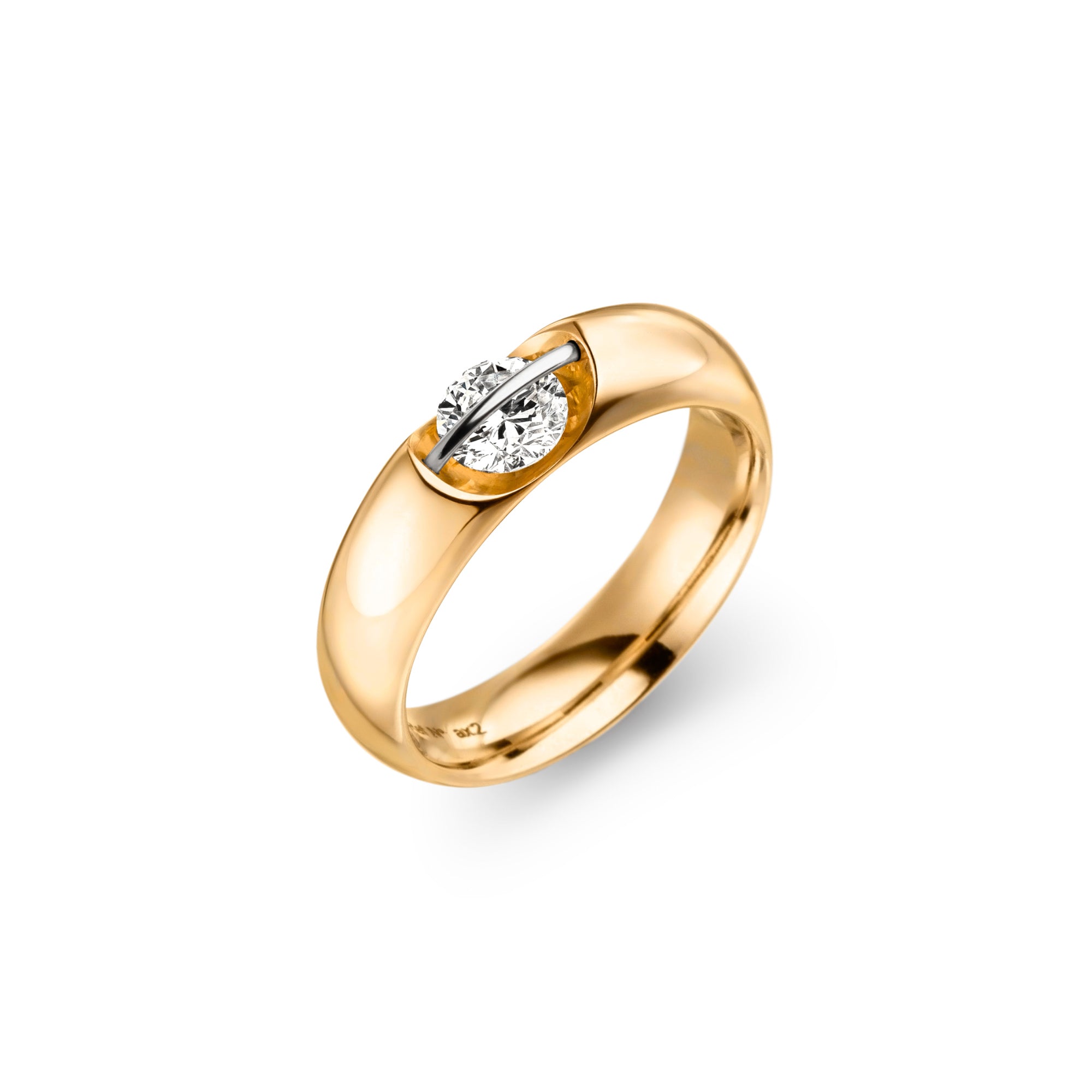 Schaffrath LIBERTÉ Diamantring - 118_L1061_50_GW (GW) aus Gelbgold, Platin mit Diamant