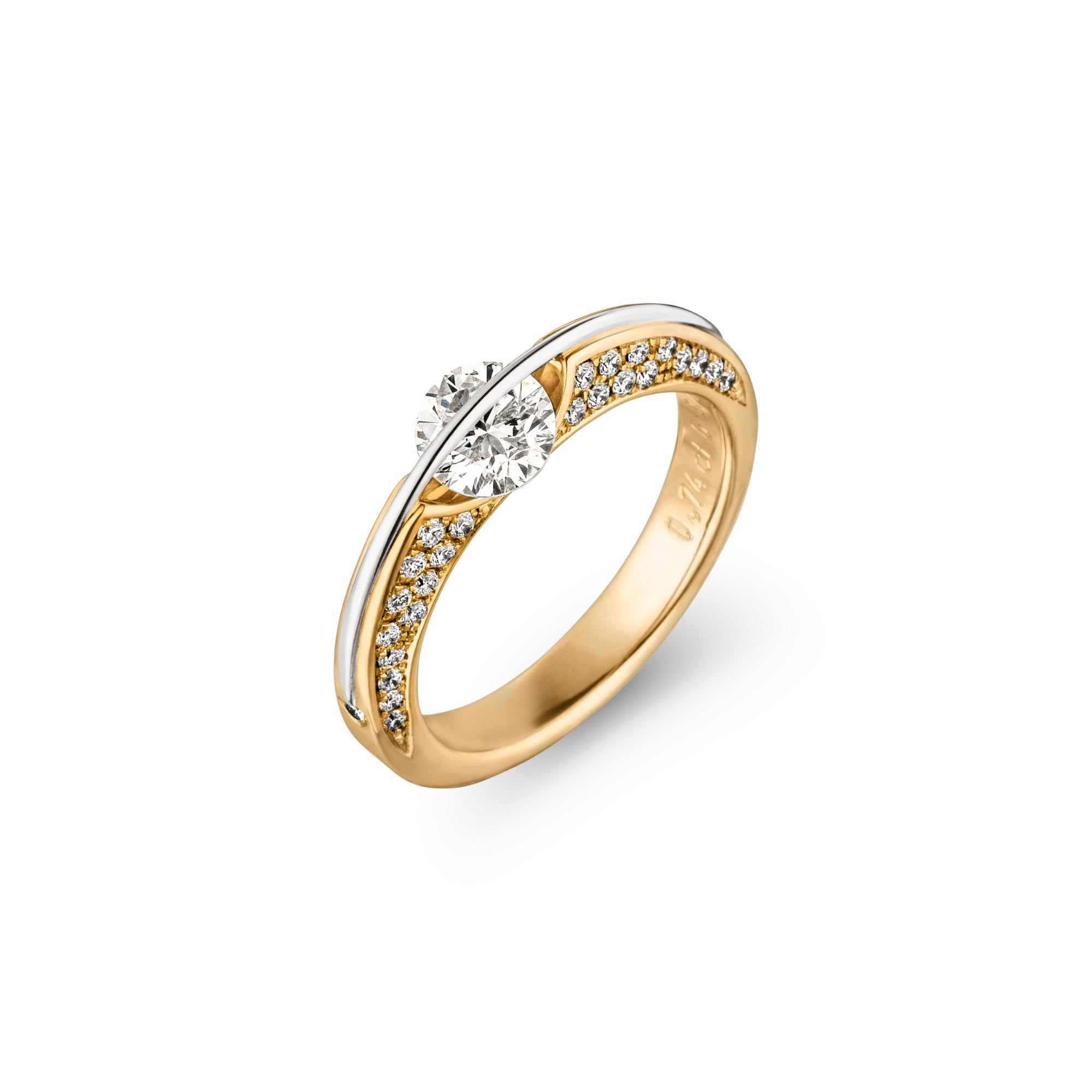 Schaffrath LIBERTÉ Diamantring - 118_L1730_70_GW (GW) aus Gelbgold, Platin mit Diamant