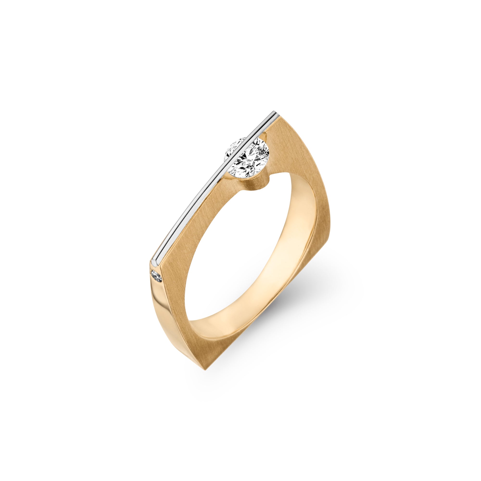 Schaffrath LIBERTÉ Diamantring - 118_L1040_20_GW (GW) aus Gelbgold, Platin mit Diamant