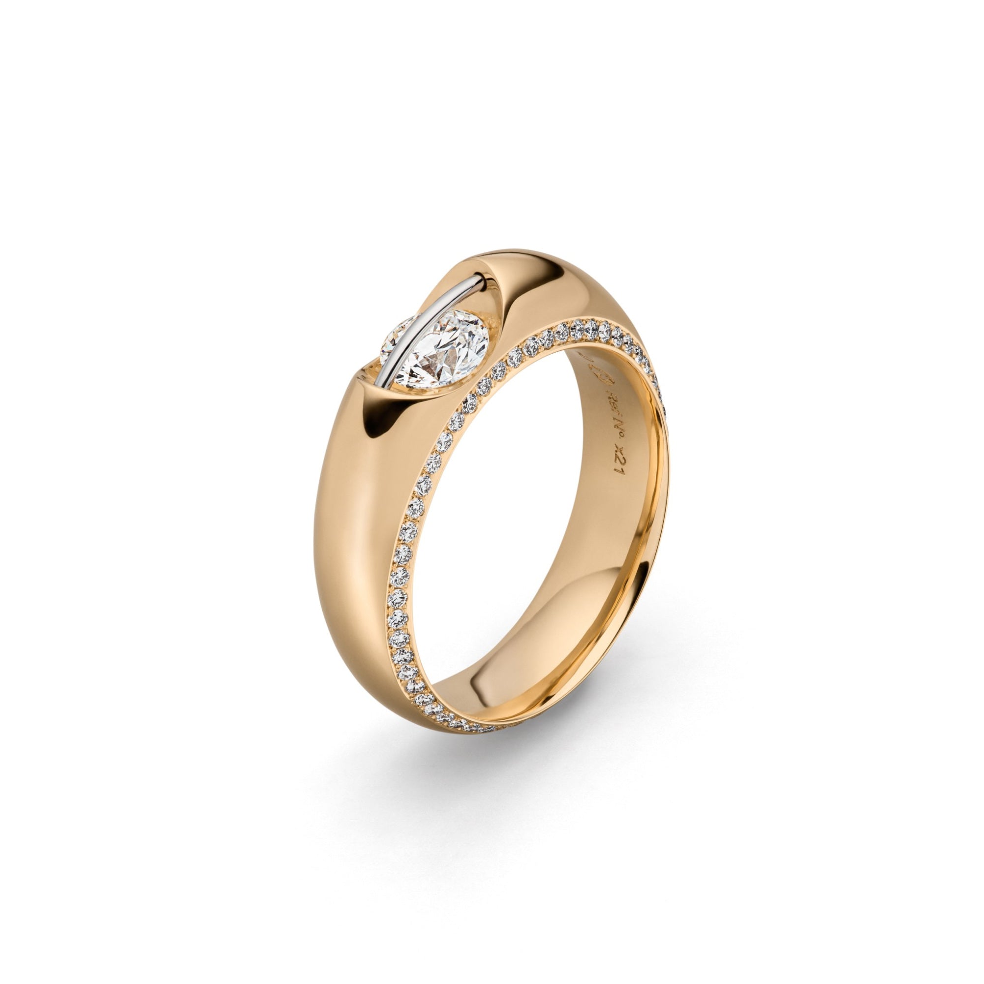 Schaffrath LIBERTÉ Diamantring - 118_L1062_50_GW (GW) aus Gelbgold, Platin mit Diamant