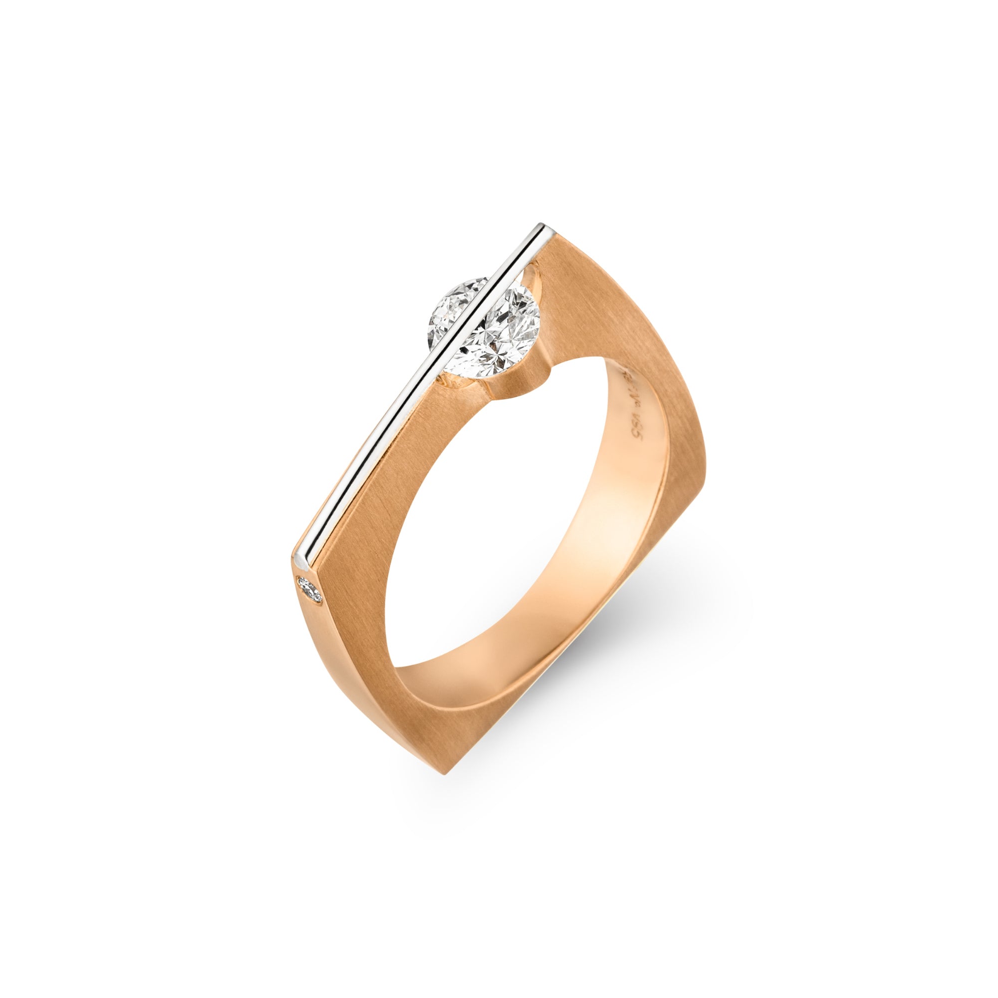 Schaffrath LIBERTÉ Diamantring - 758_L1040_50_RW (RW) aus Roségold, Platin mit Diamant
