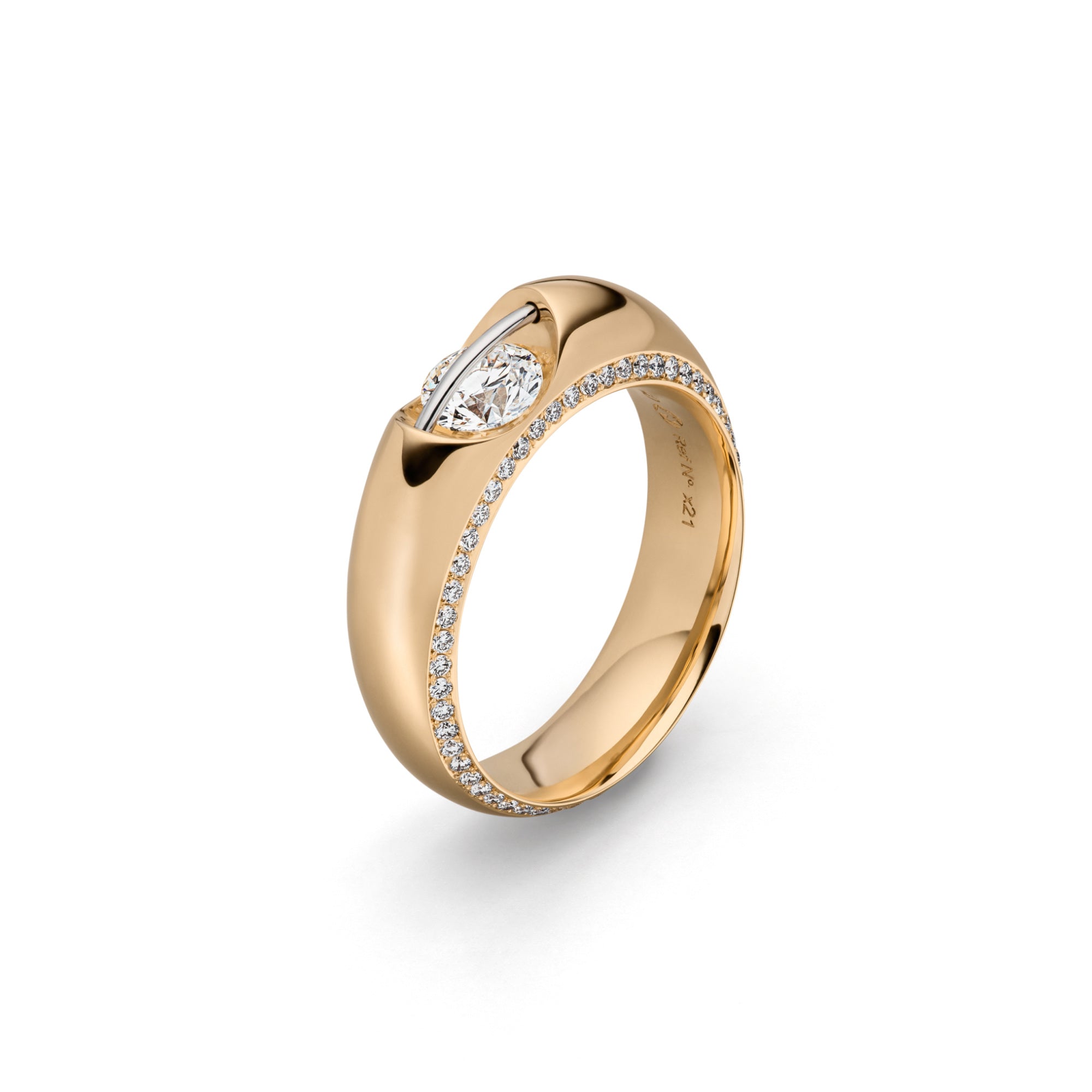 Schaffrath LIBERTÉ Diamantring - 758_L1062_50_RW (RW) aus Roségold, Platin mit Diamant