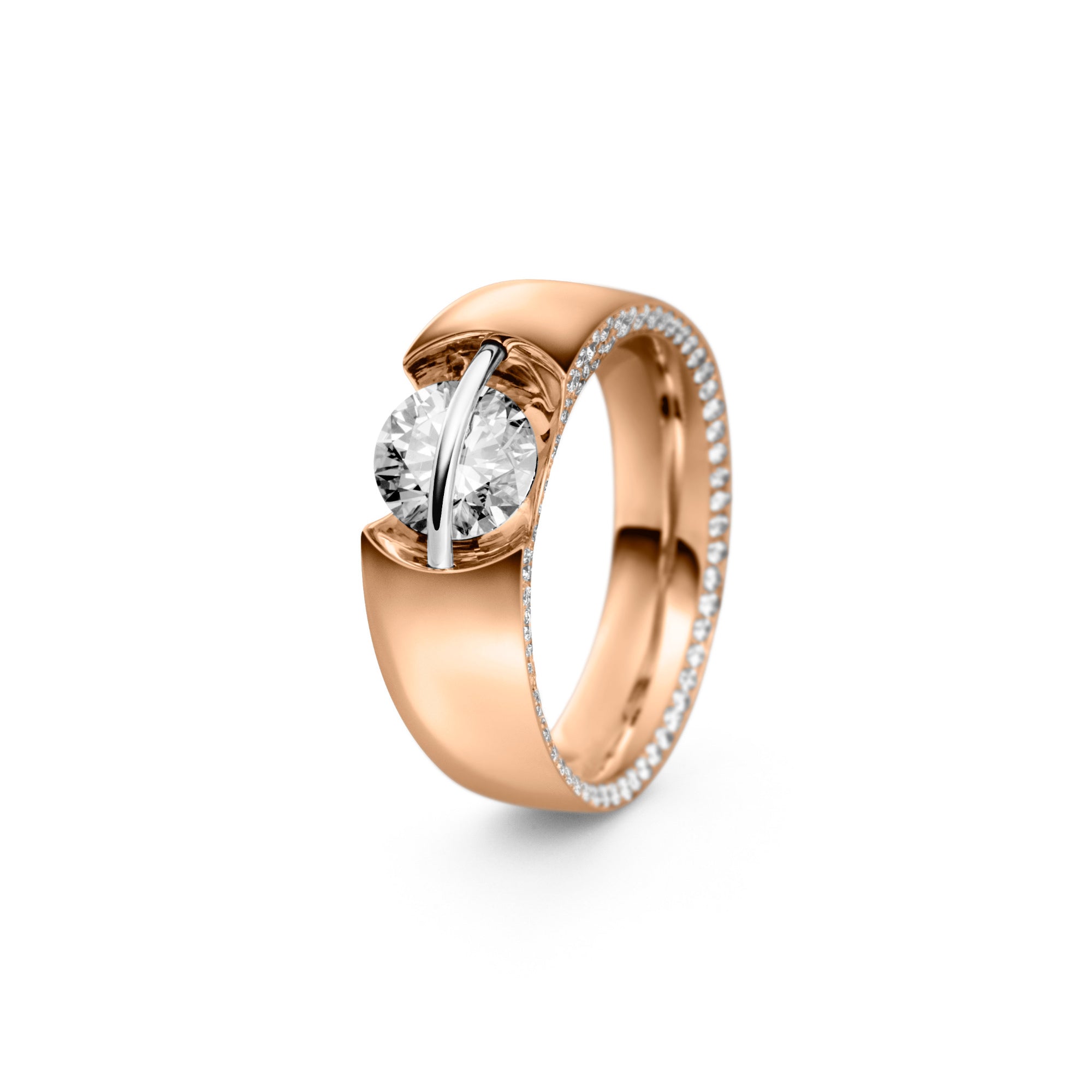 Schaffrath LIBERTÉ Diamantring - 758_L1090_50_RW (RW) aus Roségold, Platin mit Diamant