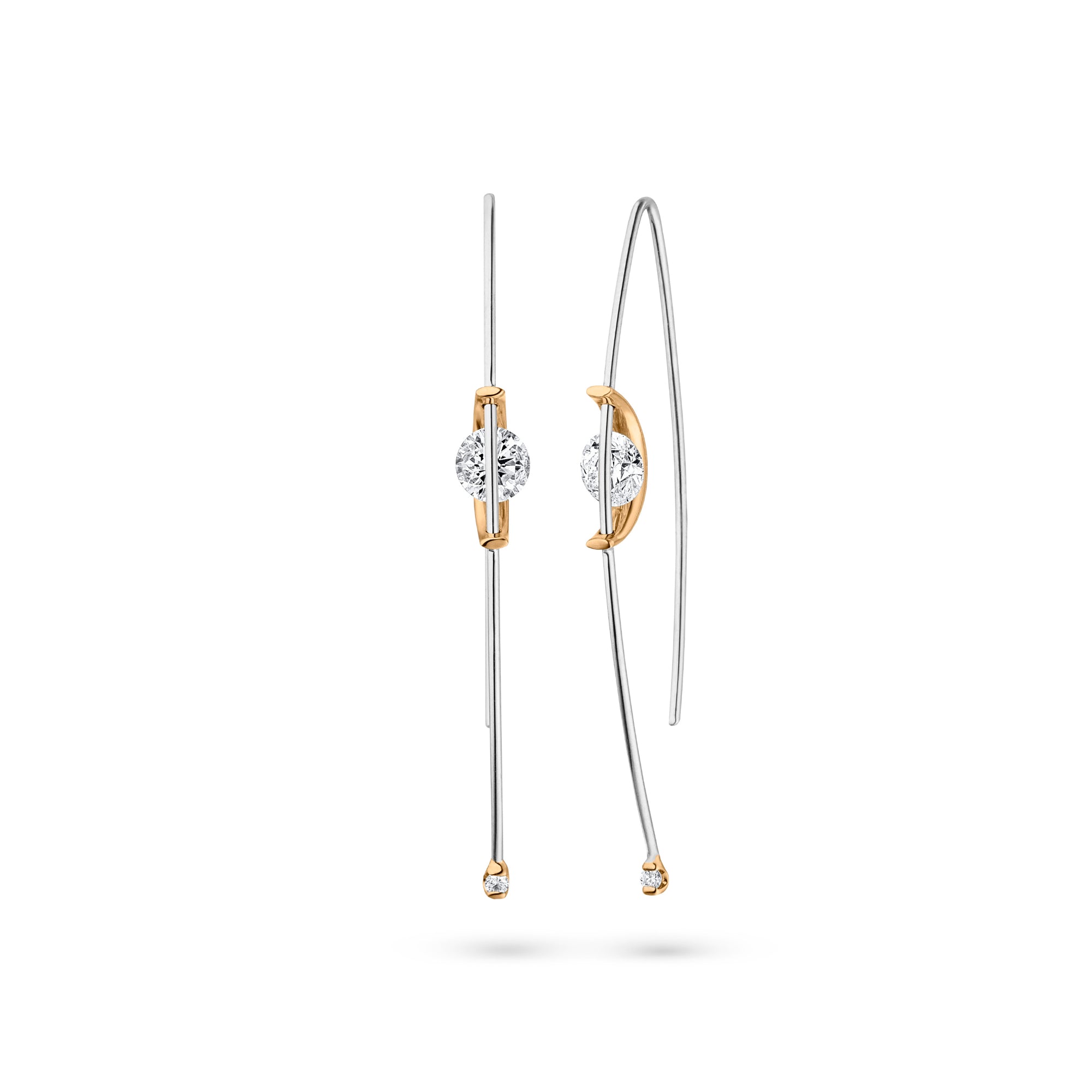 Schaffrath LIBERTÉ Ohrhänger - 117_L1055_80_GW (GW) aus Gelbgold, Platin mit Diamant