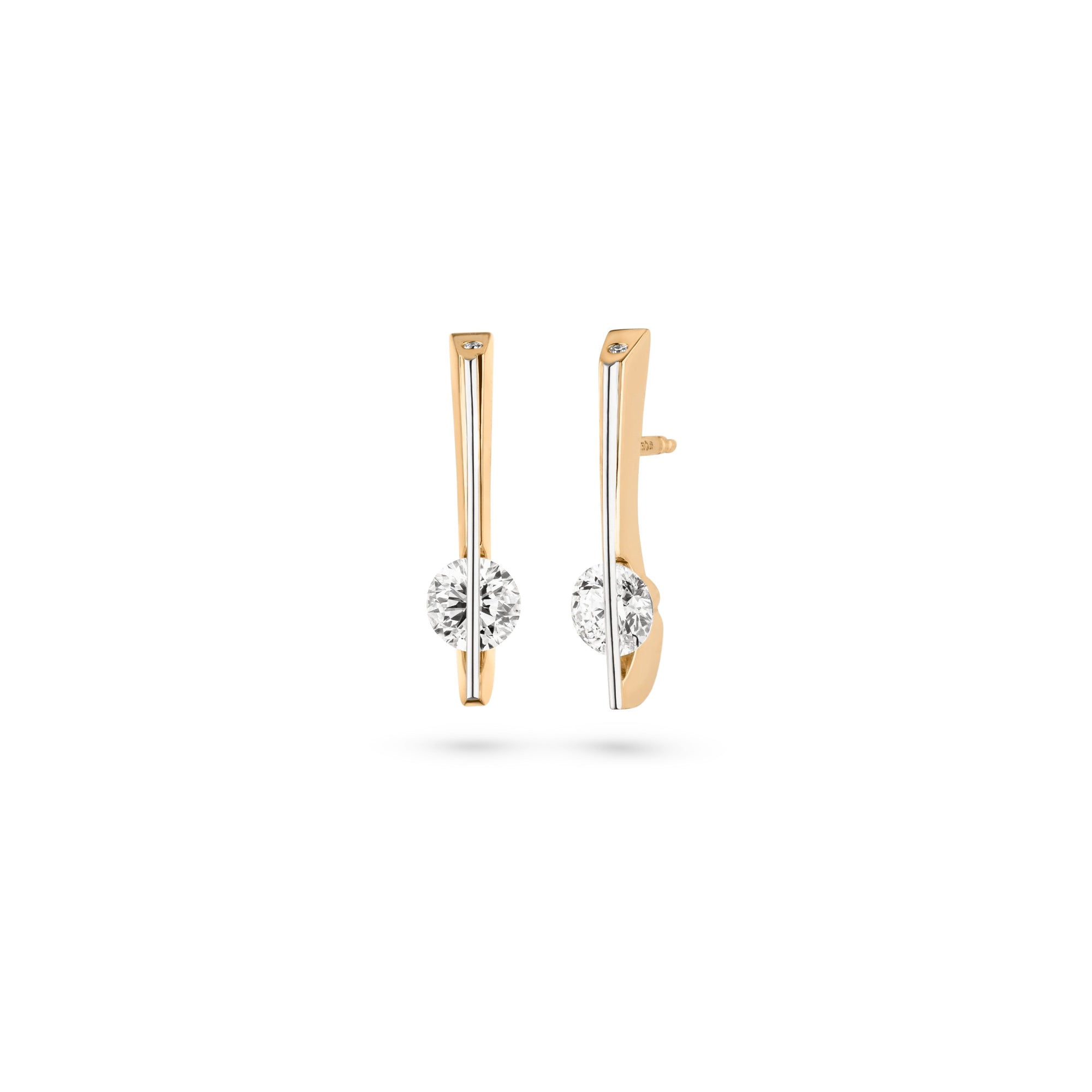 Schaffrath LIBERTÉ Ohrhänger - 117_L1040_50_GW (GW) aus Gelbgold, Platin mit Diamant