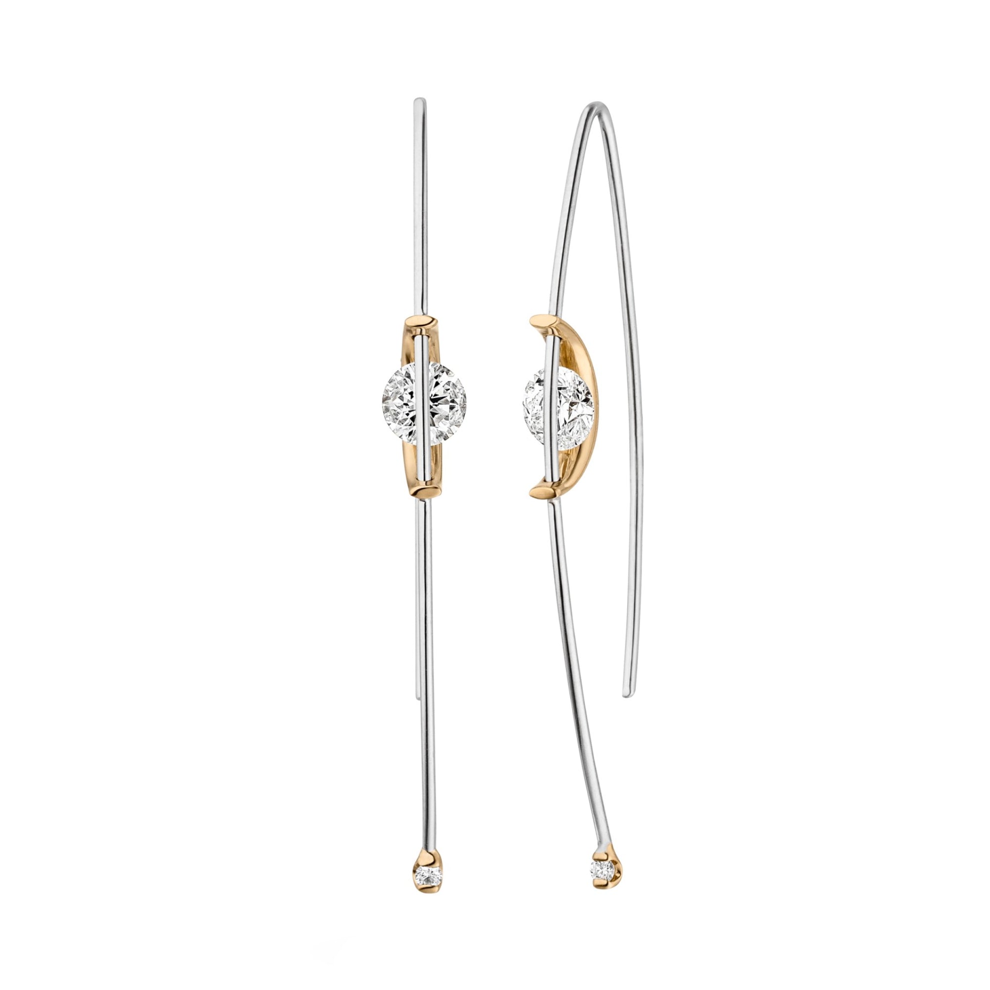 Schaffrath LIBERTÉ Ohrhänger - 117_L1055_50_GW (GW) aus Gelbgold, Platin mit Diamant