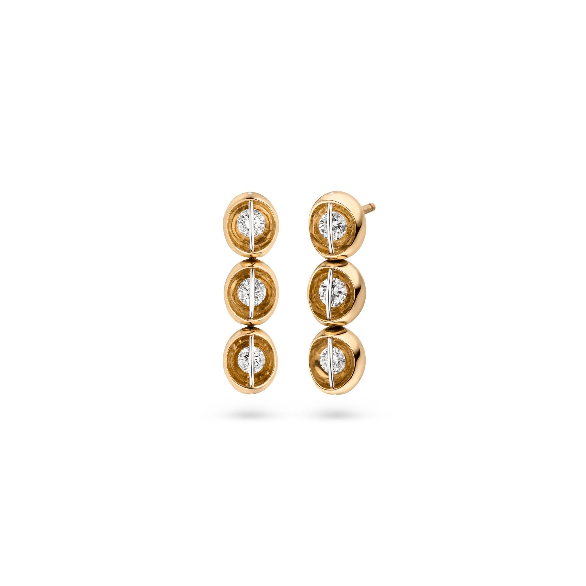 Schaffrath LIBERTÉ Ohrhänger - 117_L1061_OH_030_GW (GW) aus Gelbgold, Platin mit Diamant