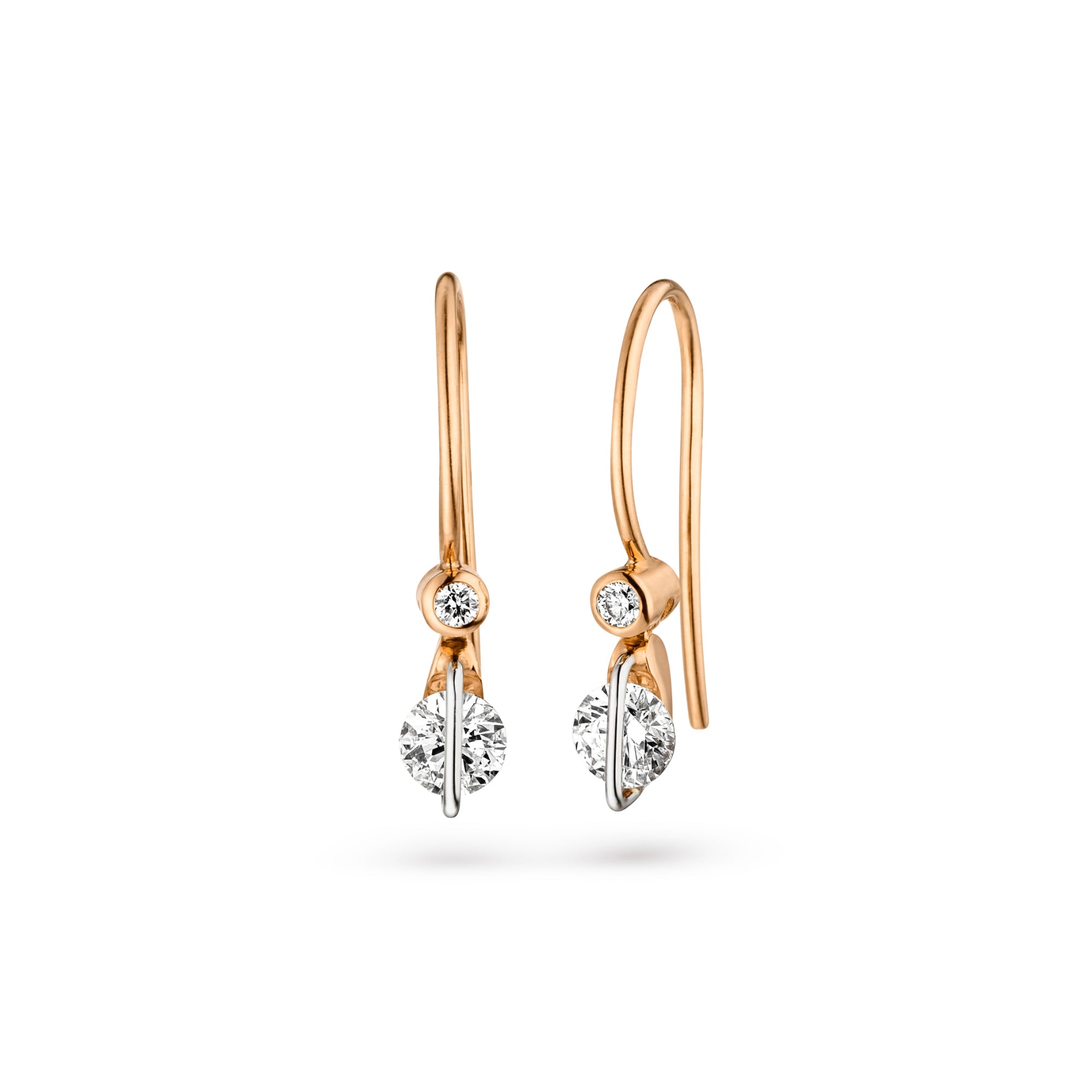 Schaffrath LIBERTÉ Ohrhänger - 757_L1041_50_RW (RW) aus Roségold, Platin mit Diamant