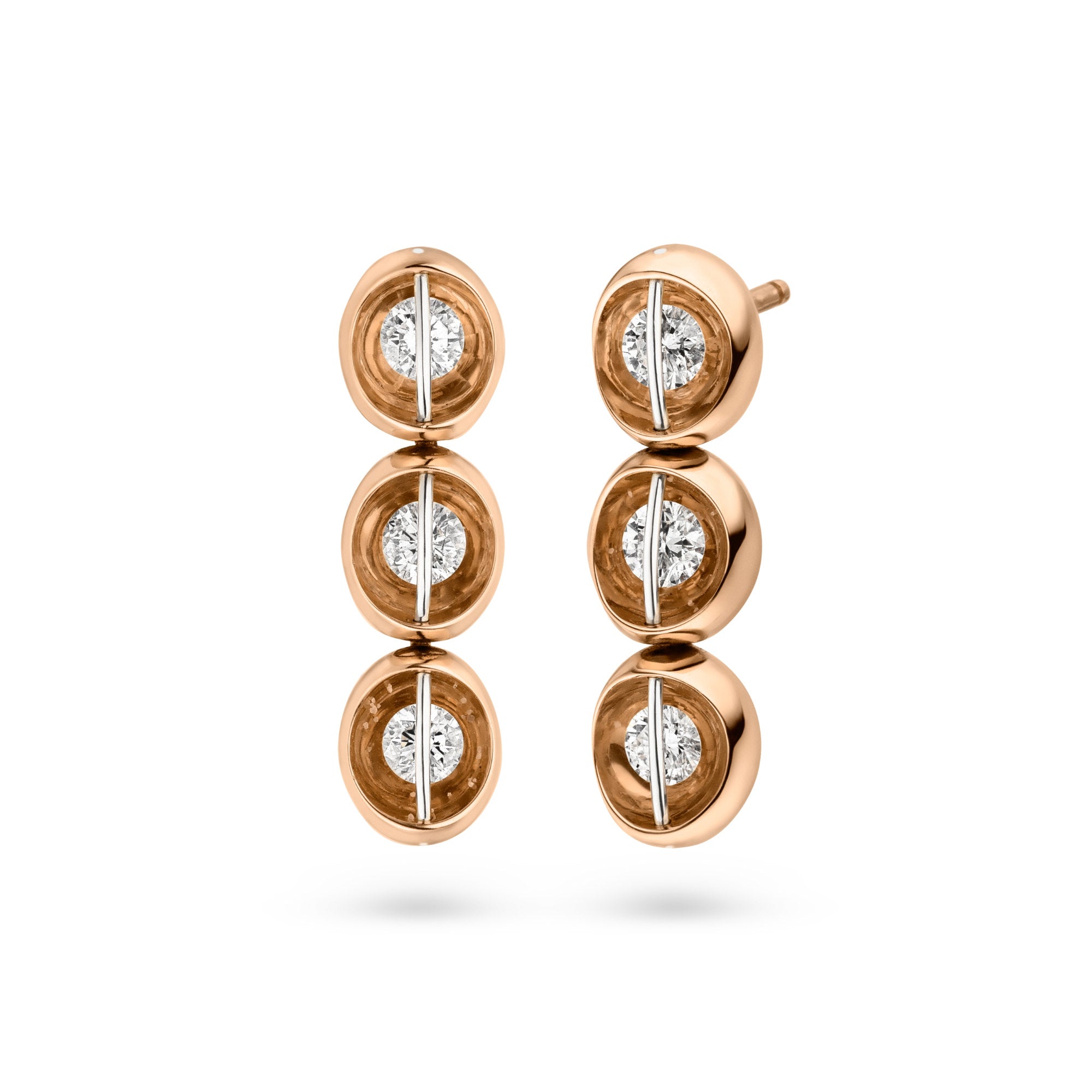 Schaffrath LIBERTÉ Ohrhänger - 757_L1061_OH_080_RW (RW) aus Roségold, Platin mit Diamant