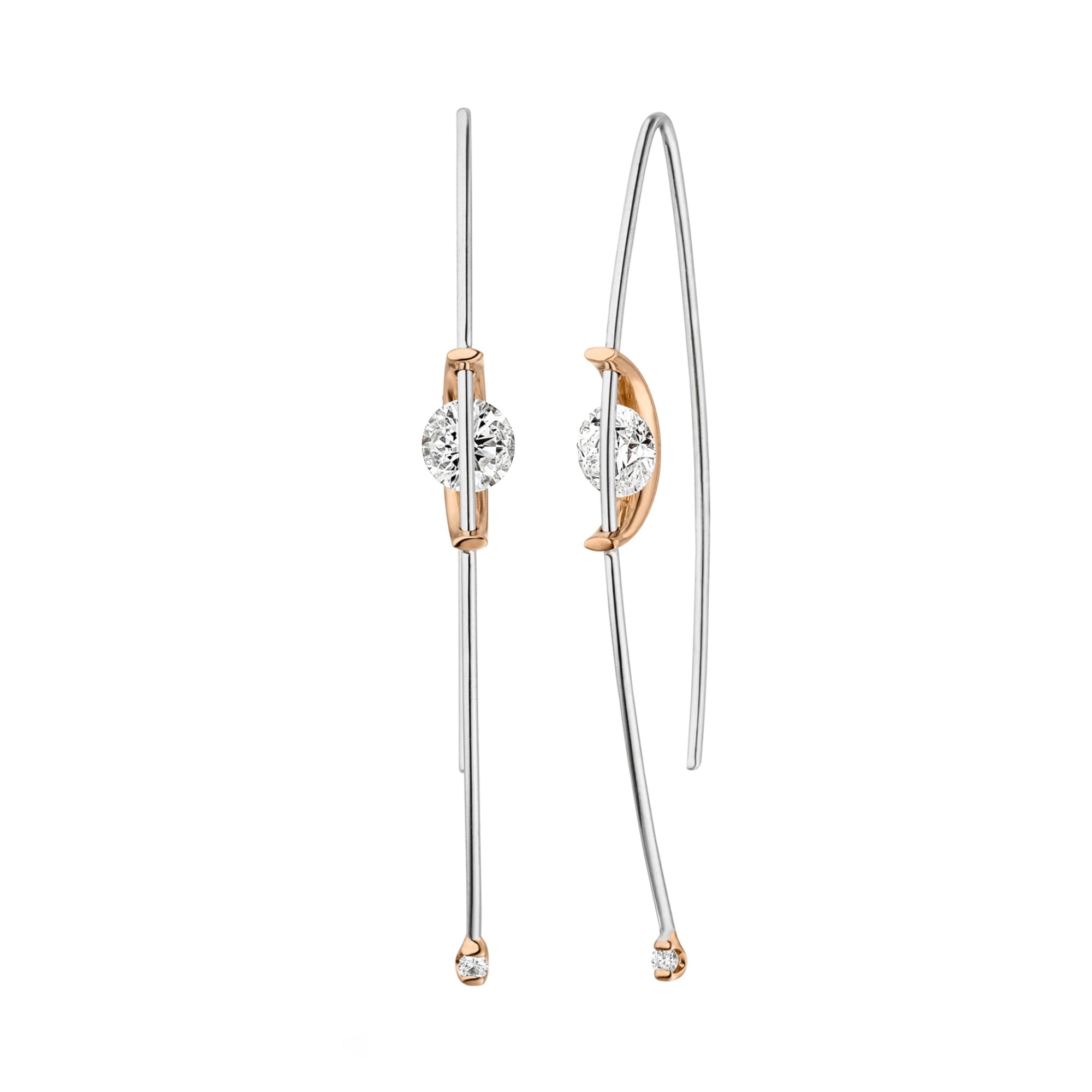 Schaffrath LIBERTÉ Ohrhänger - 757_L1055_50_RW (RW) aus Roségold, Platin mit Diamant