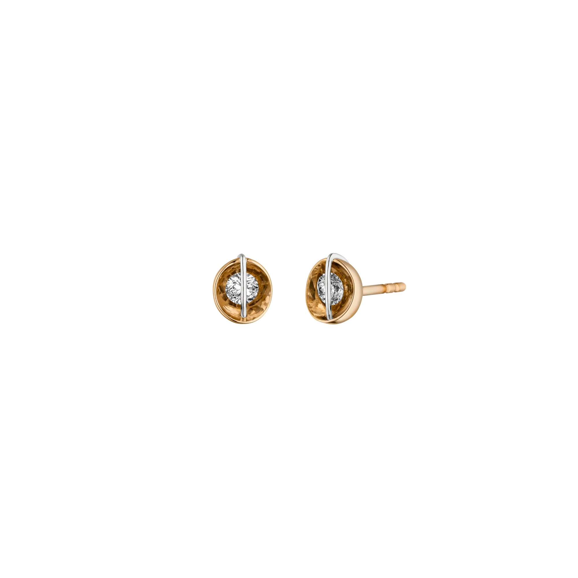 Schaffrath LIBERTÉ Ohrstecker - 117_L1061_30_GW (GW) aus Gelbgold, Platin mit Diamant