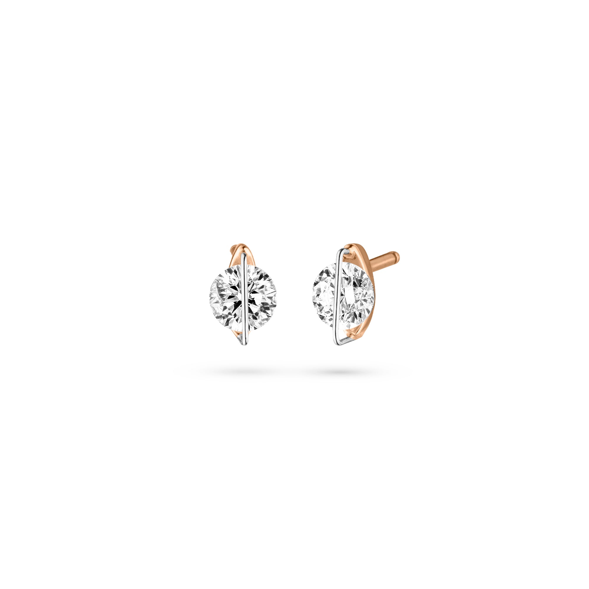 Schaffrath LIBERTÉ Ohrstecker - 757_LN004_100_RW (RW) aus Roségold, Platin mit Diamant