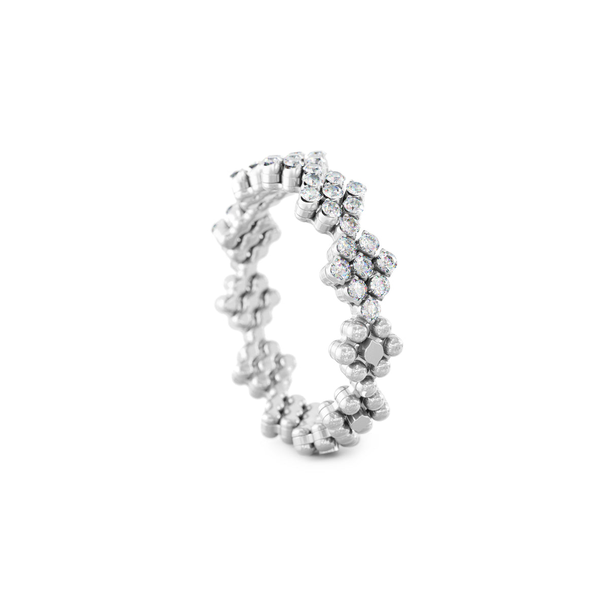 Serafino Consoli Brevetto Flower Multi-Size Ring - RMS FL H2 WG WD (WD) aus Weißgold mit Diamant