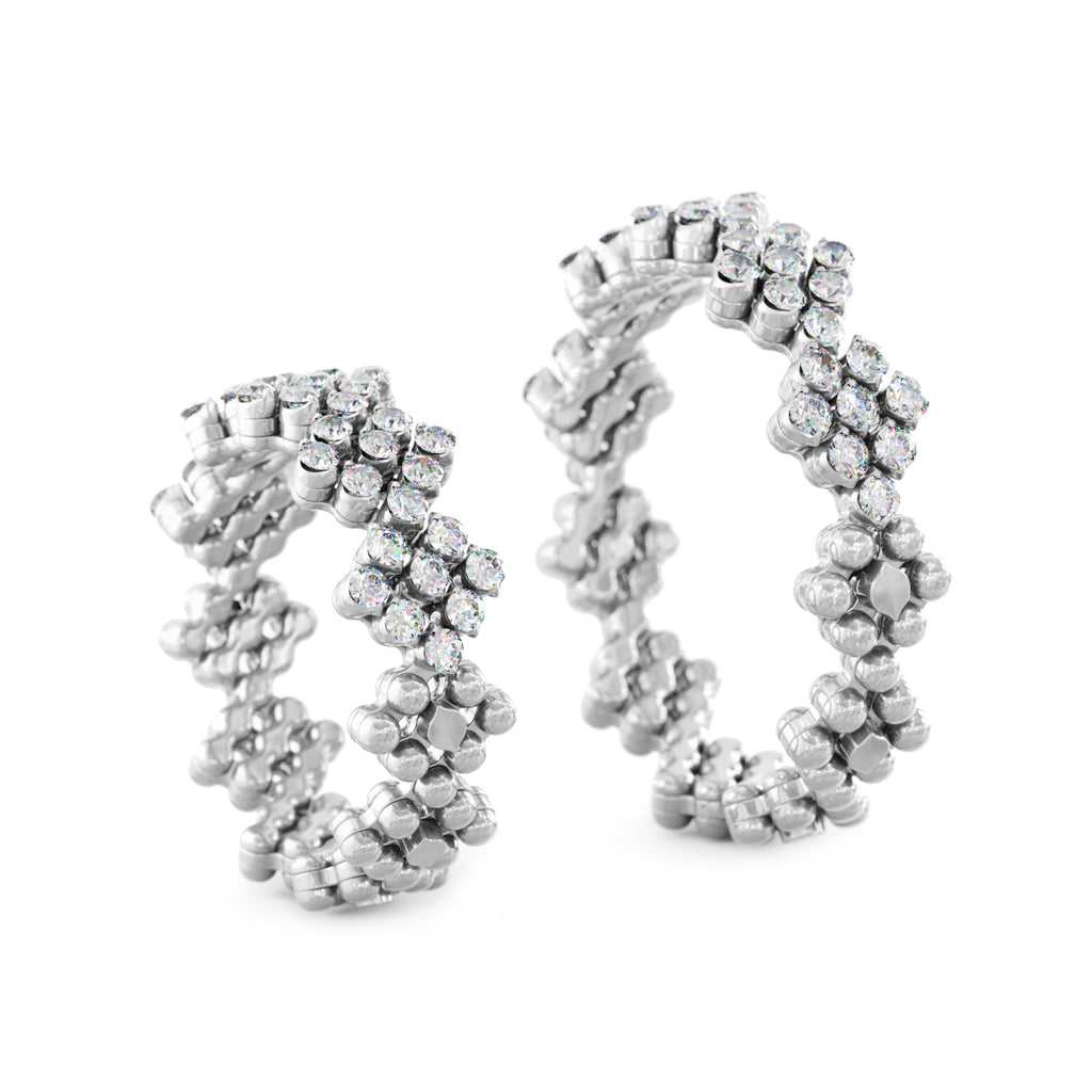 Serafino Consoli Brevetto Flower Multi-Size Ring - RMS FL H2 WG WD (WD) aus Weißgold mit Diamant