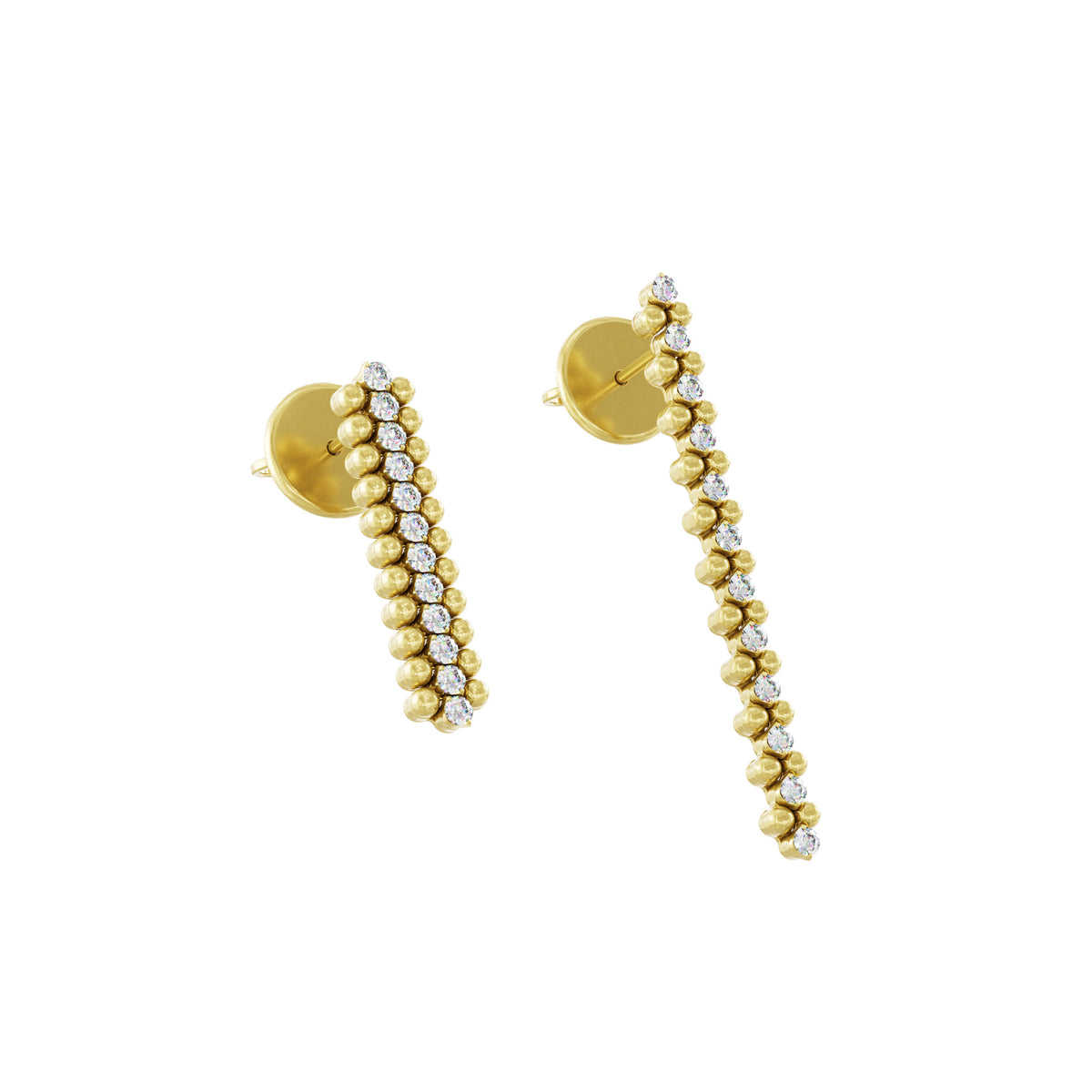 Serafino Consoli Brevetto Multi-Size Ohrringe - EA 3M2 YG WD (WD) aus Gelbgold mit Diamant