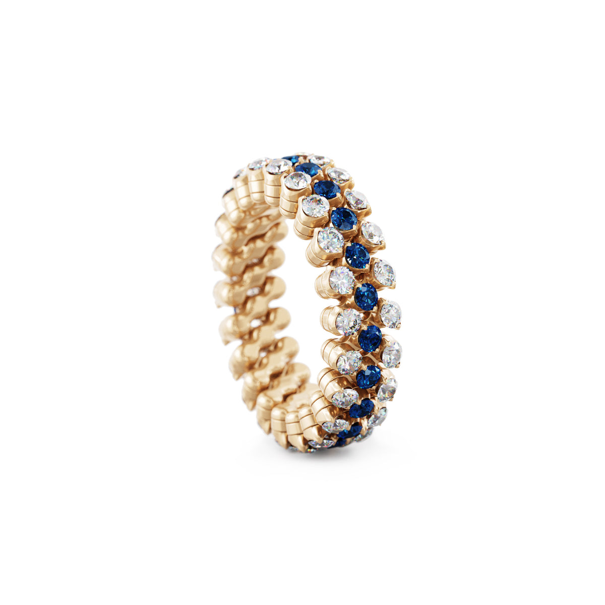 Serafino Consoli Brevetto Multi-Size Ring - RMS 3F2 RG WD BS (BS) aus Roségold mit Diamant und Saphir