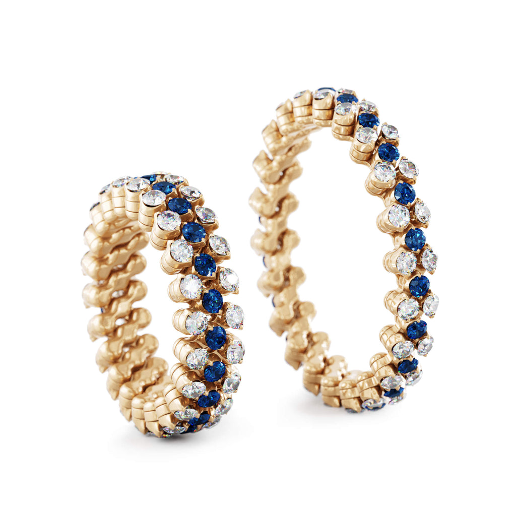 Serafino Consoli Brevetto Multi-Size Ring - RMS 3F2 RG WD BS (BS) aus Roségold mit Diamant und Saphir