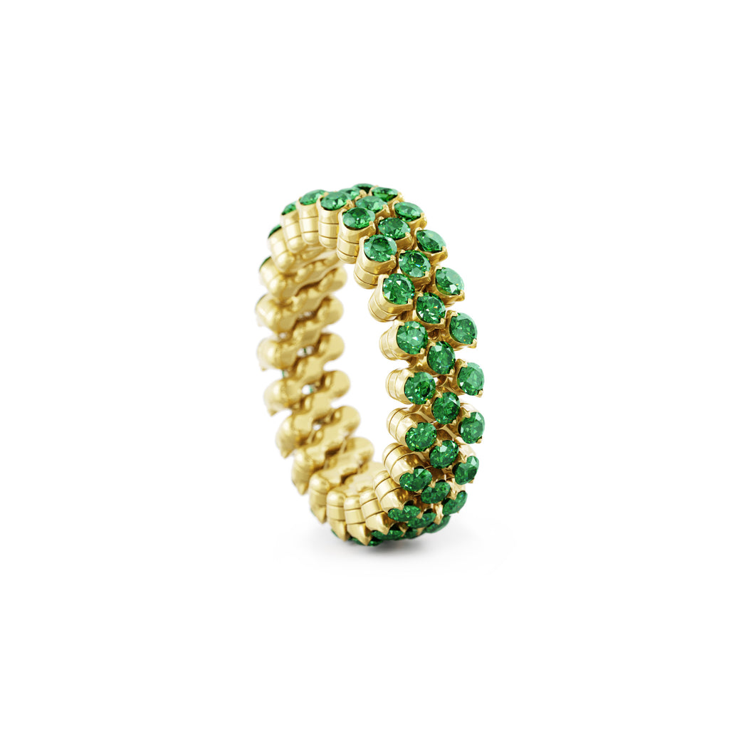 Serafino Consoli Brevetto Multi-Size Ring - RMS 3F2 YG T (T) aus Gelbgold mit Tsavorit