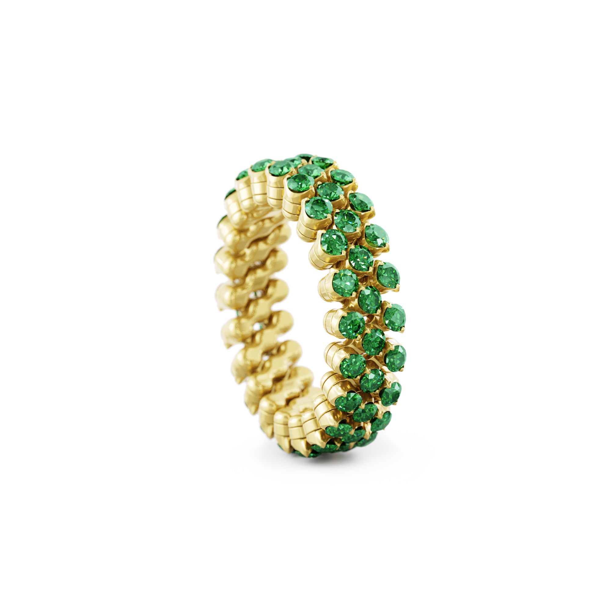 Serafino Consoli Brevetto Multi-Size Ring - RMS 3F2 YG T (T) aus Gelbgold mit Tsavorit