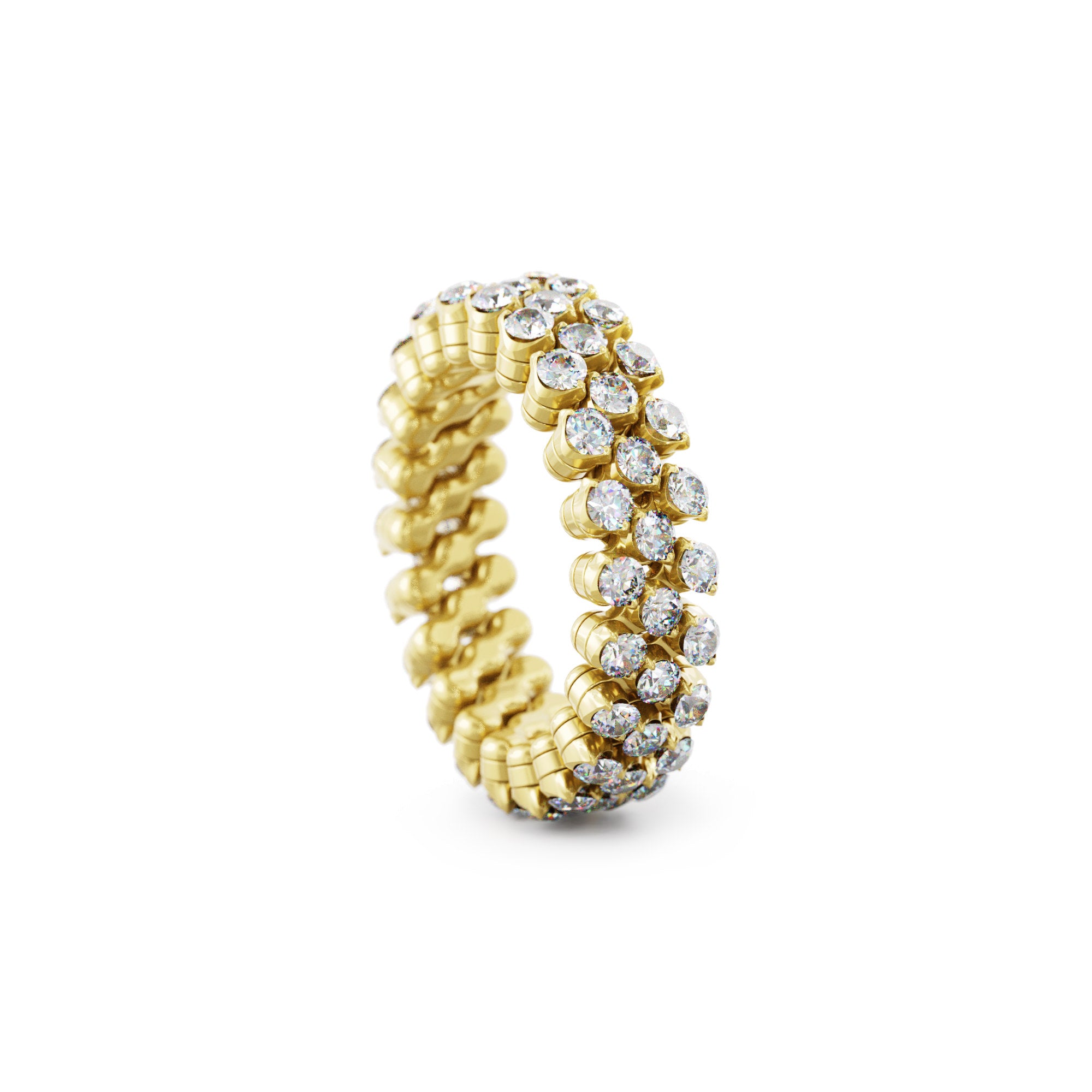 Serafino Consoli Brevetto Multi-Size Ring - RMS 3F2 YG WD (WD) aus Gelbgold mit Diamant