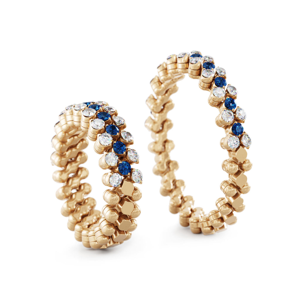 Serafino Consoli Brevetto Multi-Size Ring - RMS 3H2 RG WD BS (BS) aus Roségold mit Diamant und Saphir