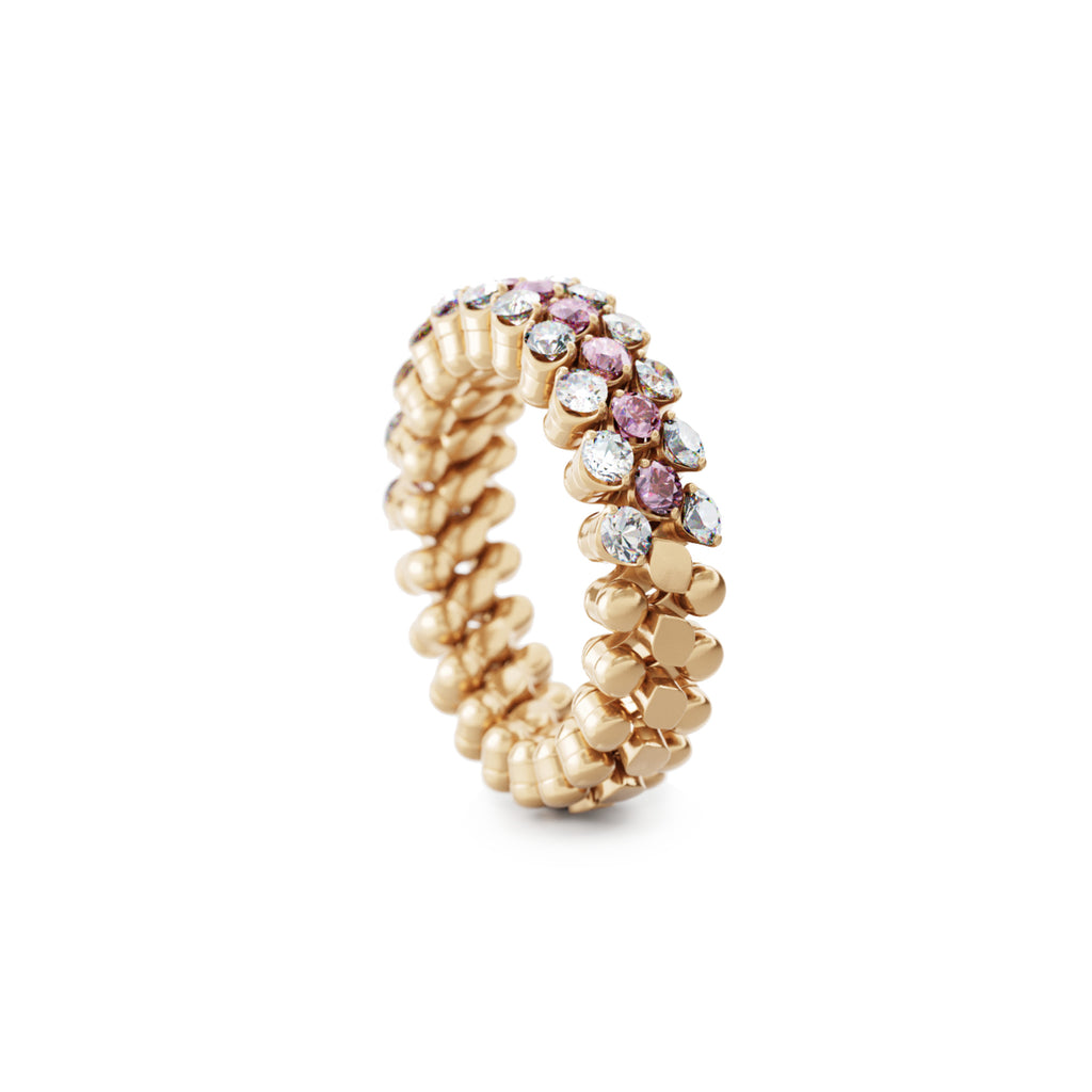 Serafino Consoli Brevetto Multi-Size Ring - RMS 3H2 RG WD PS (PS) aus Roségold mit Diamant und Saphir