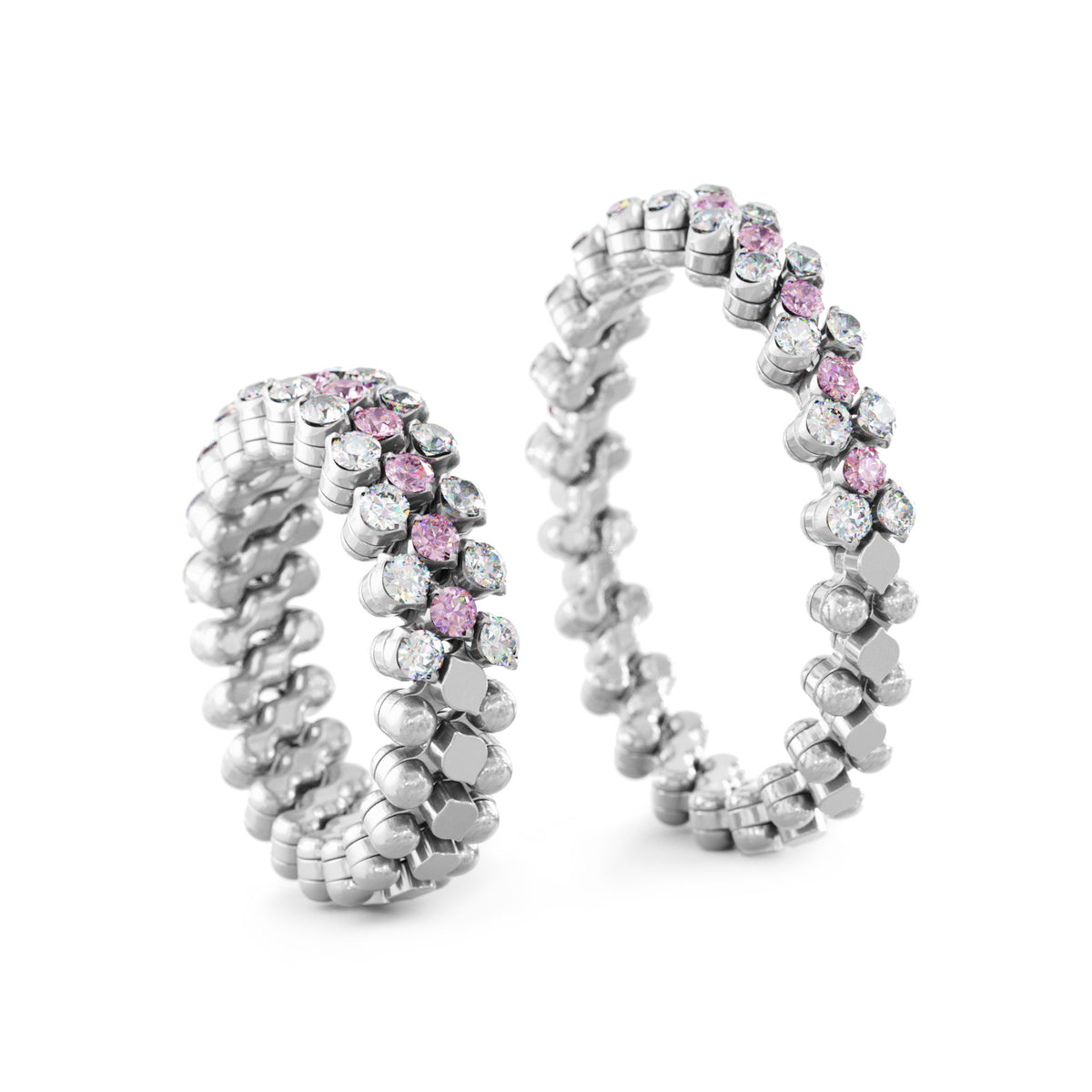 Serafino Consoli Brevetto Multi-Size Ring - RMS 3H2 WG WD PS (PS) aus Weißgold mit Diamant und Saphir