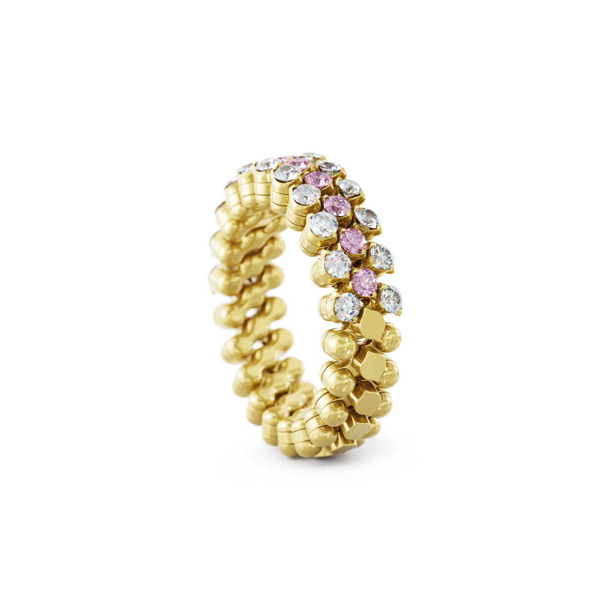 Serafino Consoli Brevetto Multi-Size Ring - RMS 3H2 YG WD PS (PS) aus Gelbgold mit Diamant und Saphir