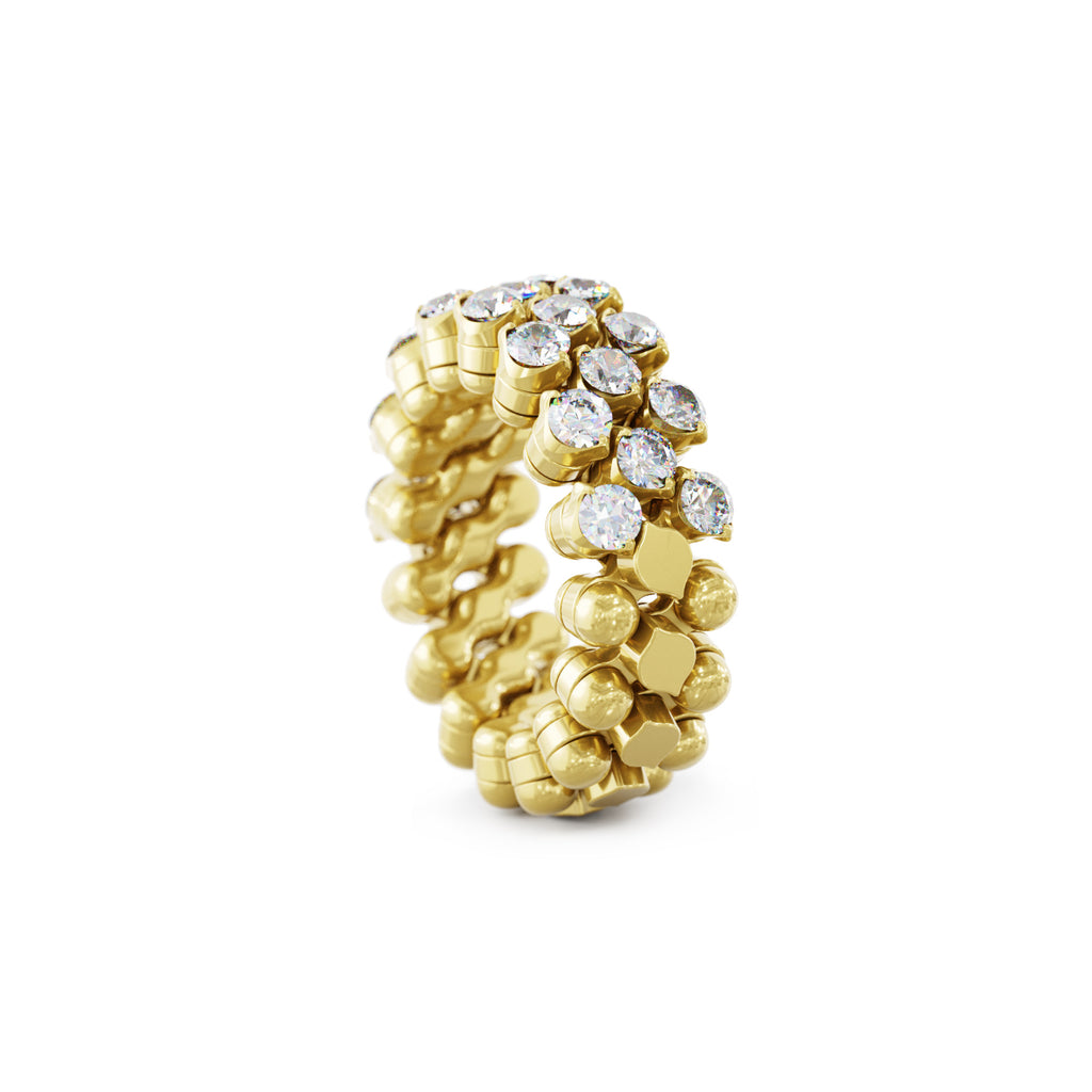 Serafino Consoli Brevetto Multi-Size Ring - RMS 3H7 YG WD (WD) aus Gelbgold mit Diamant