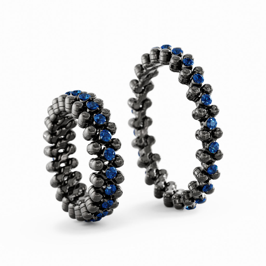 Serafino Consoli Brevetto Multi-Size Ring - RMS 3M2 BG BS (BS) aus Weißgold mit Diamant und Saphir