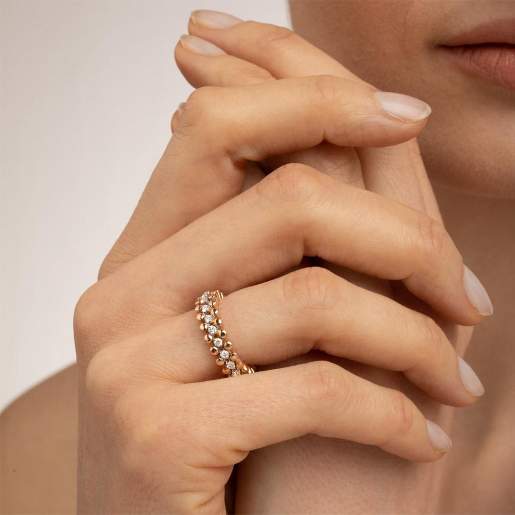 Serafino Consoli Brevetto Multi-Size Ring - RMS 3M2 RG WD (WD) aus Roségold mit Diamant